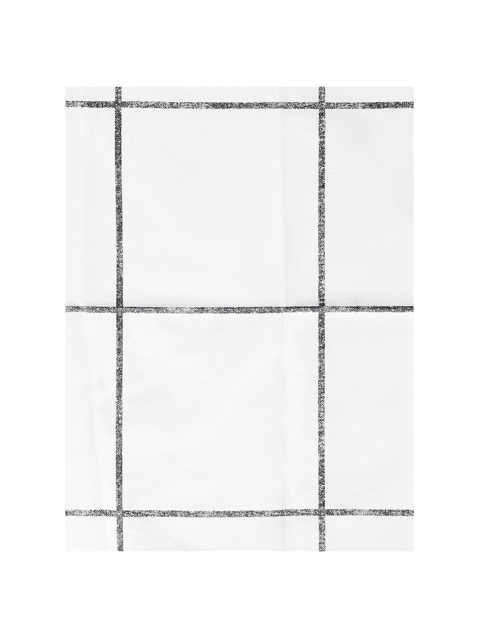 Taies d'oreiller en percale Juna, 2 pièces, 50 x 70 cm, Blanc & noir, damier, larg. 50 x long. 70 cm