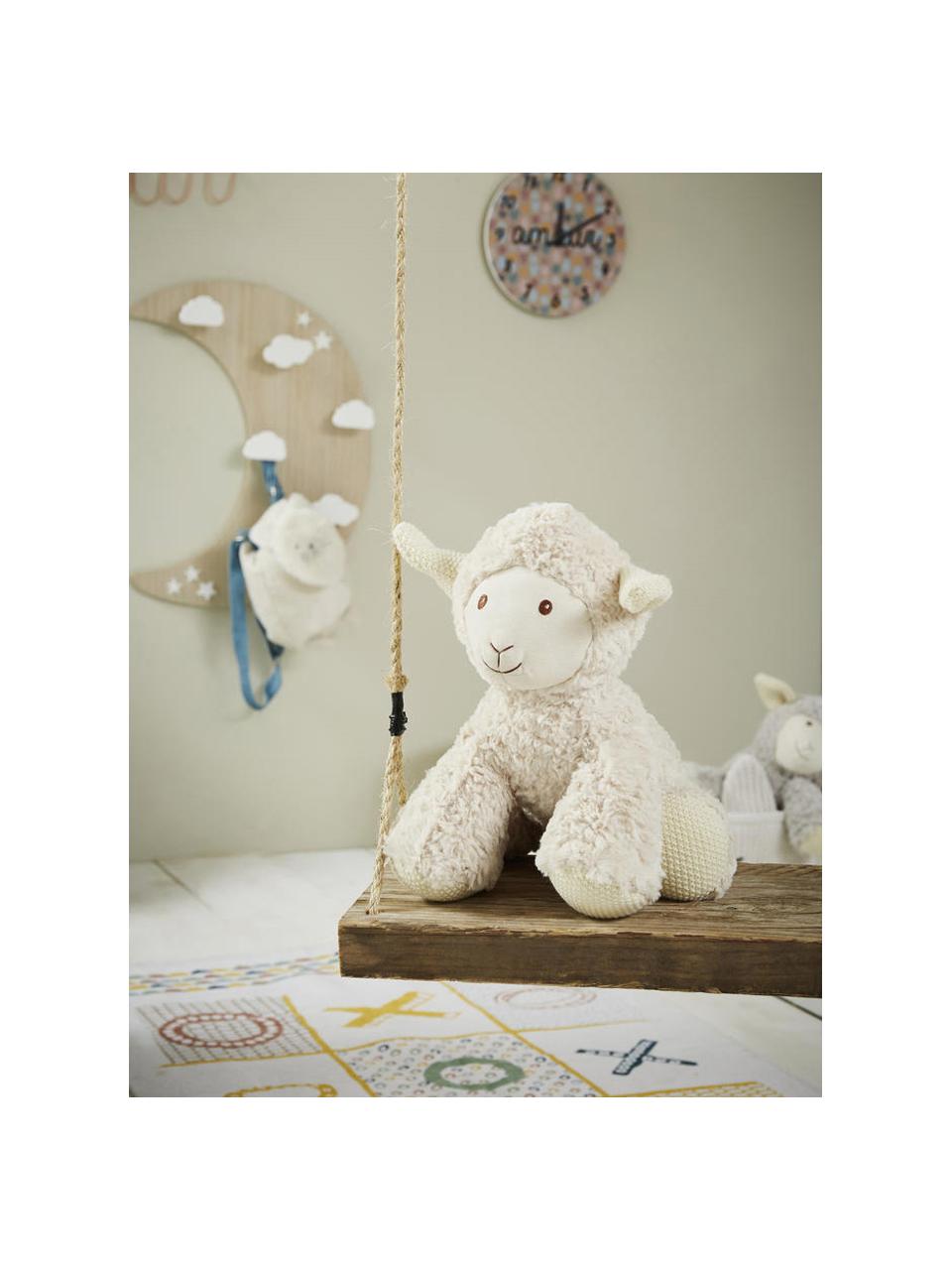 Peluche Shaggy Schaf, Polyester, Blanc crème, larg. 25 x haut. 40 cm