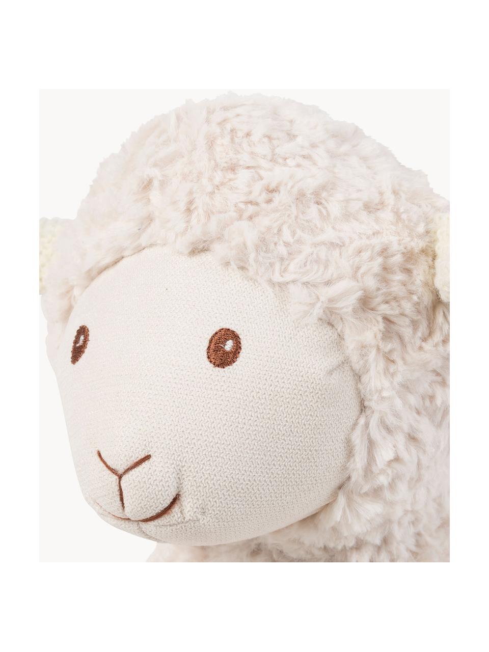 Pecora di peluche Shaggy, Poliestere, Bianco crema, Larg. 25 x Alt. 40 cm