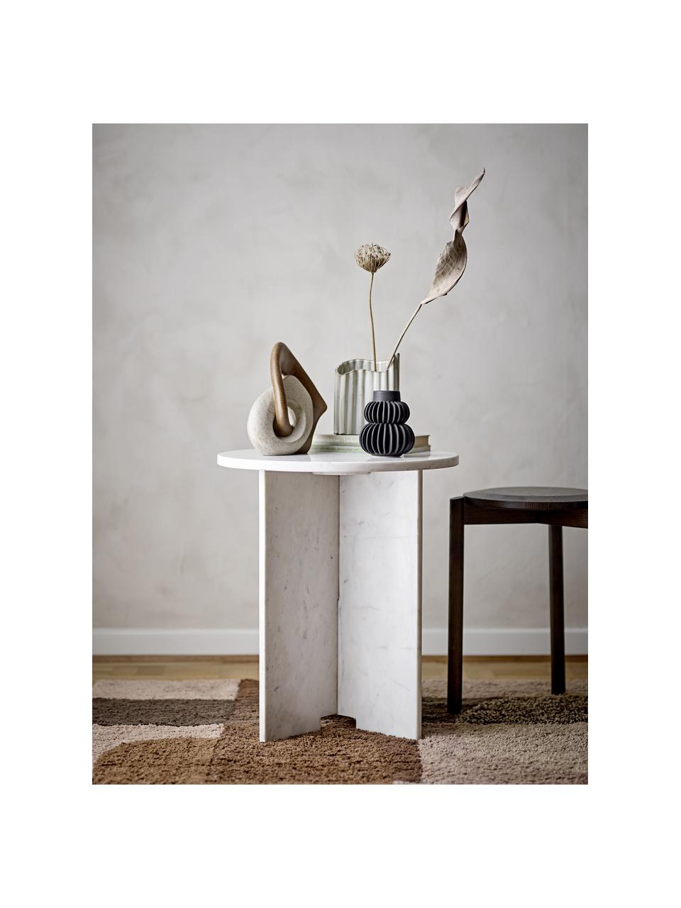 Mesa auxiliar redonda de mármol Jasmina, Mármol, Mármol blanco, Ø 46 x Al 53 cm