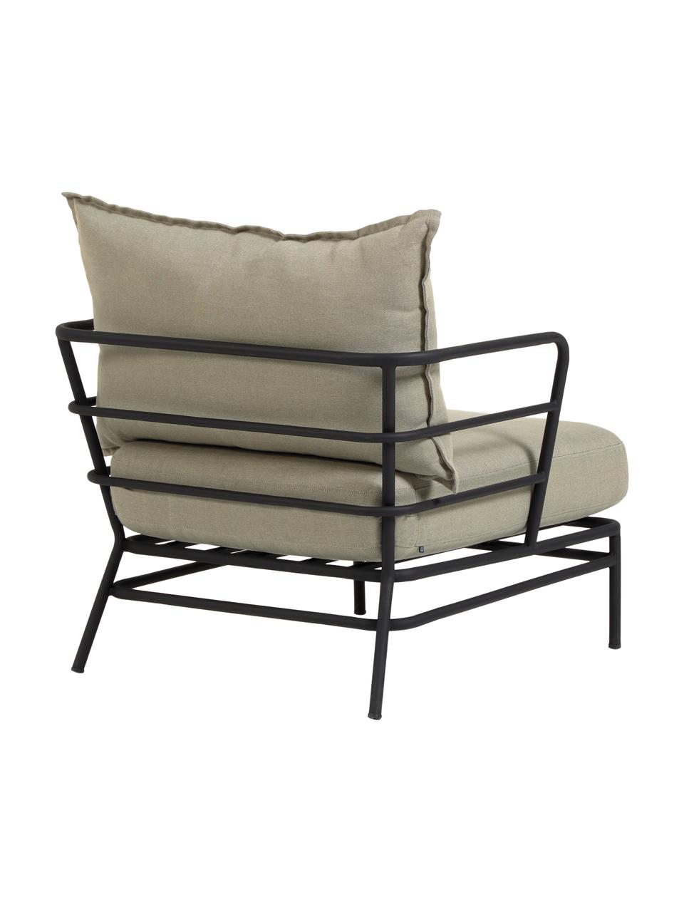 Poltroncina da giardino Mareluz, Rivestimento: poliestere, Struttura: metallo zincato e laccato, Beige, Larg. 80 x Prof. 76 cm
