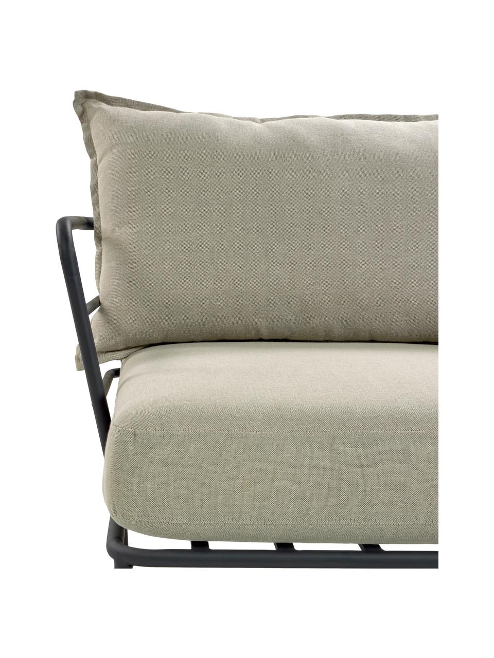 Tuin loungefauteuil Mareluz, Frame: verzinkt metaal en gelakt, Beige, B 80 x D 76 cm