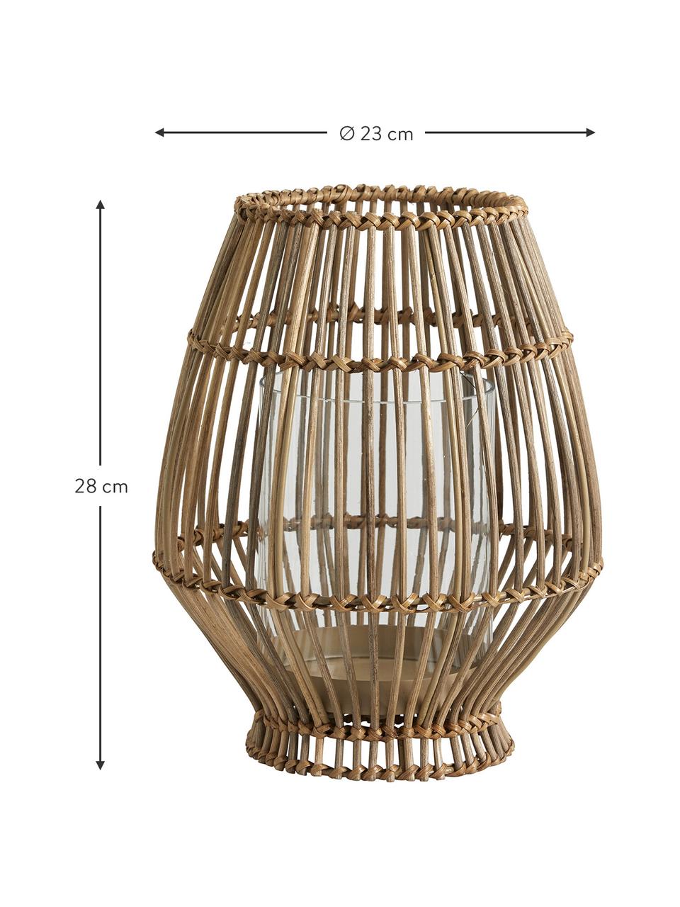 Windlicht Silba aus Holz, Windlicht: Holz, Helles Holz, Ø 23 x H 28 cm