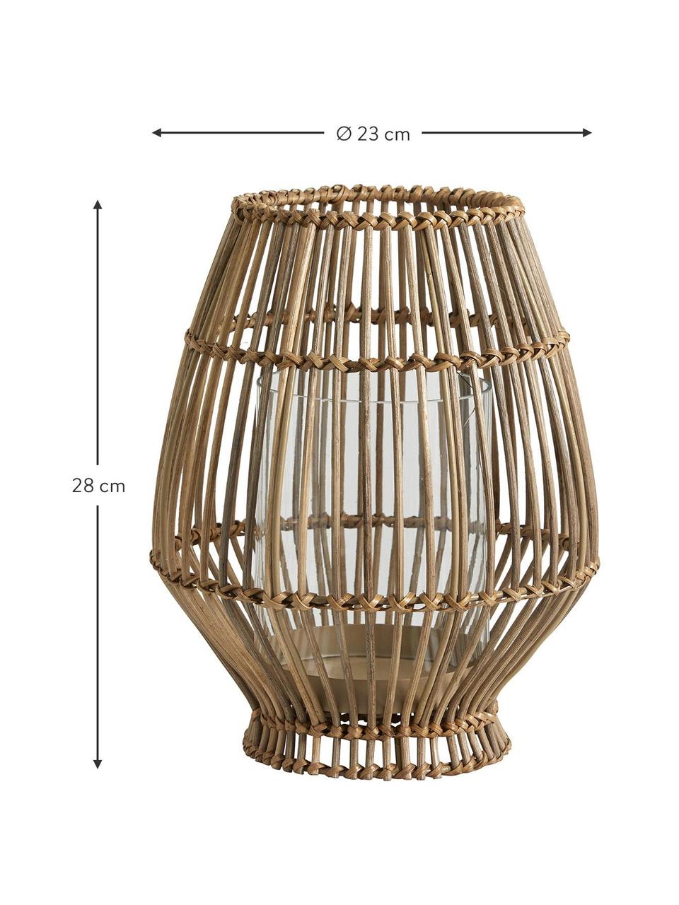 Latarenka z drewna Silba, Jasne drewno naturalne, Ø 23 x W 28 cm
