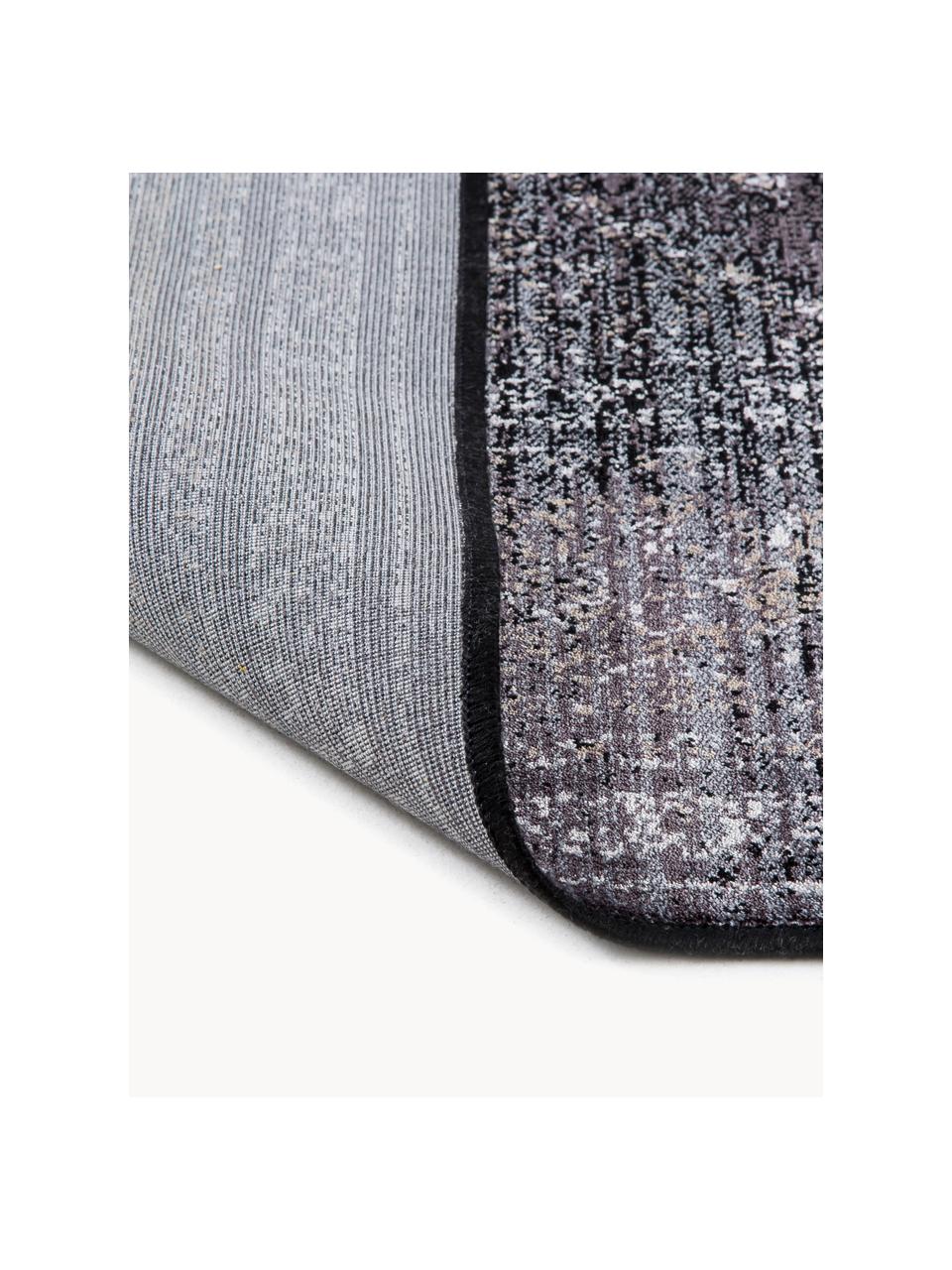 Vloerkleed Rugged, 66% viscose, 25% katoen, 9% polyester, Antraciet, B 170 x L 240 cm (maat M)