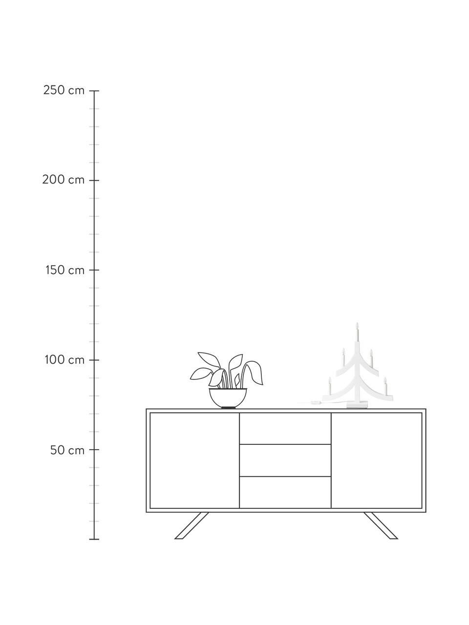 Dřevěný vánoční stromeček s LED svíčkami Pagod, Bílá, Š 40 cm, V 48 cm