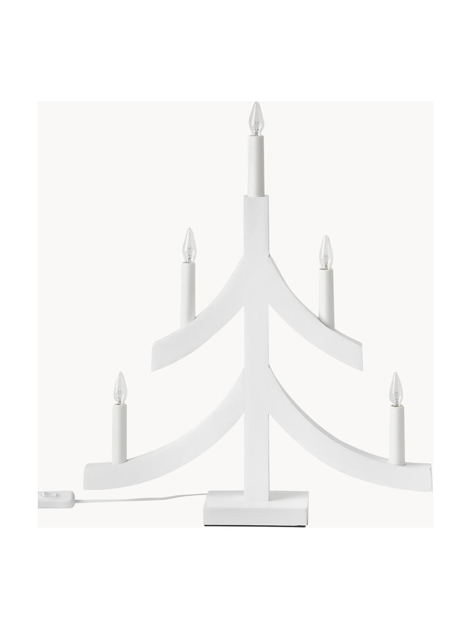 Applique albero di Natale in legno con candele a LED Pagod, Bianco, Larg. 40 x Alt. 48 cm
