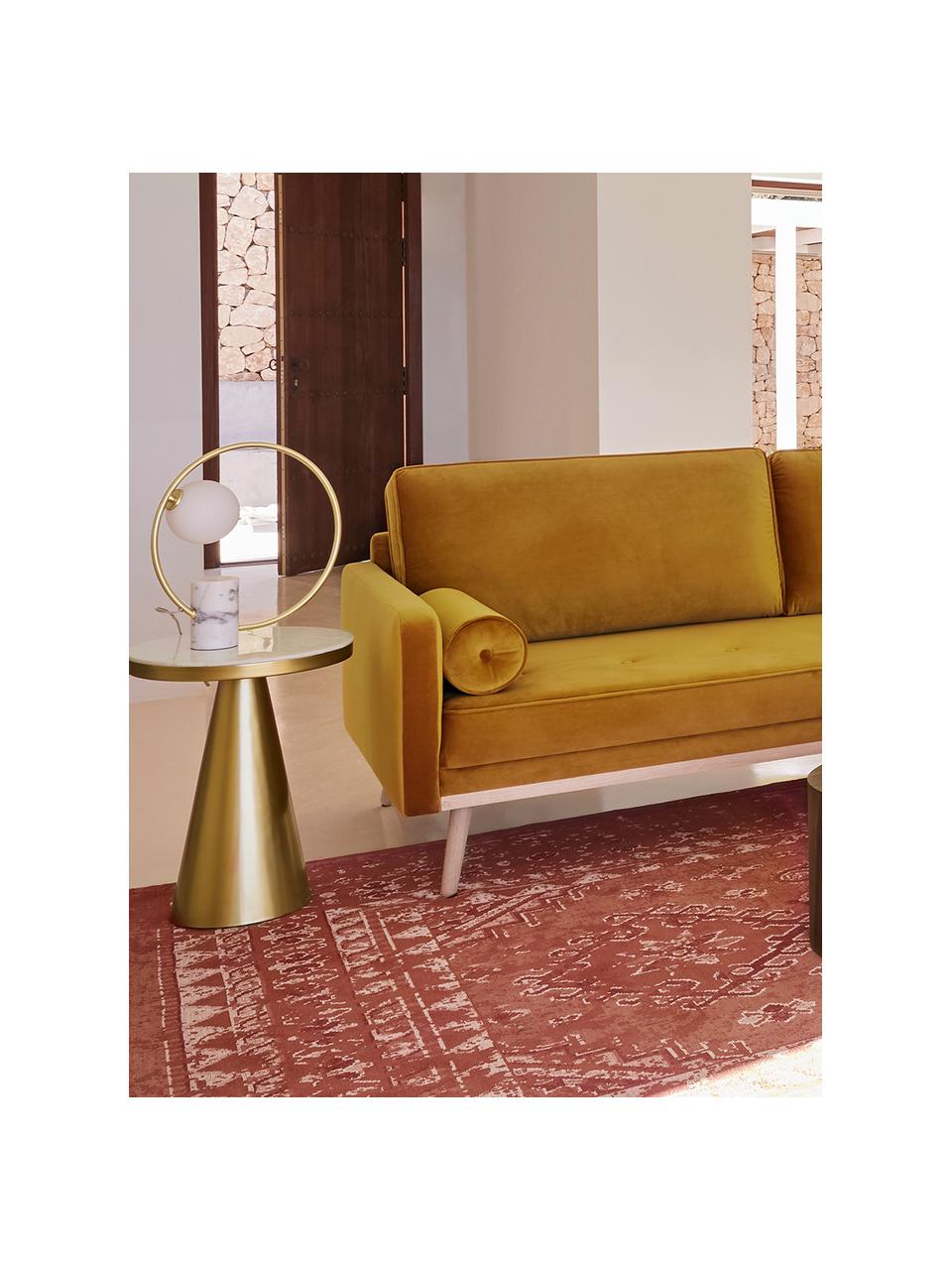 Stolová lampa s mramorovým podstavcom Soho, Biela, mosadzná, Š 40 x V 42 cm