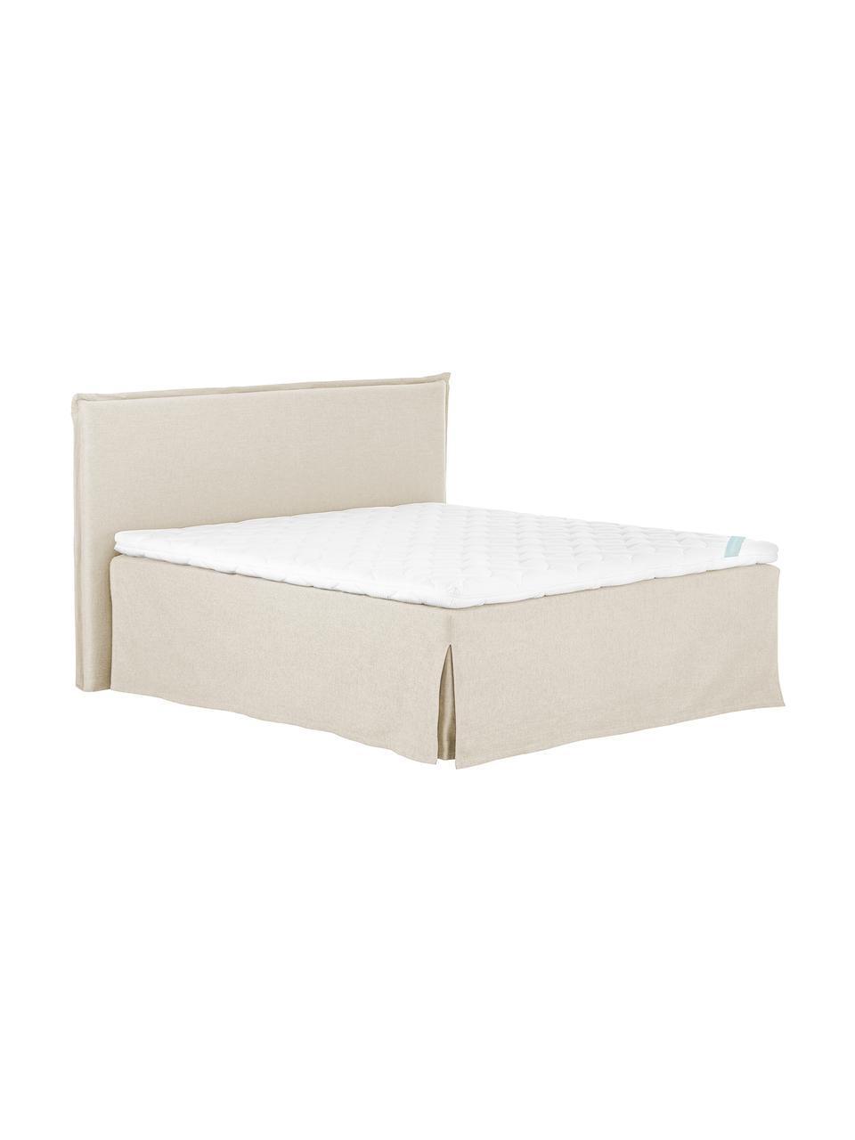 Letto boxspring premium Violet, Materasso: a molle insacchettate a 7, Piedini: legno di faggio massiccio, Beige, 200 x 200