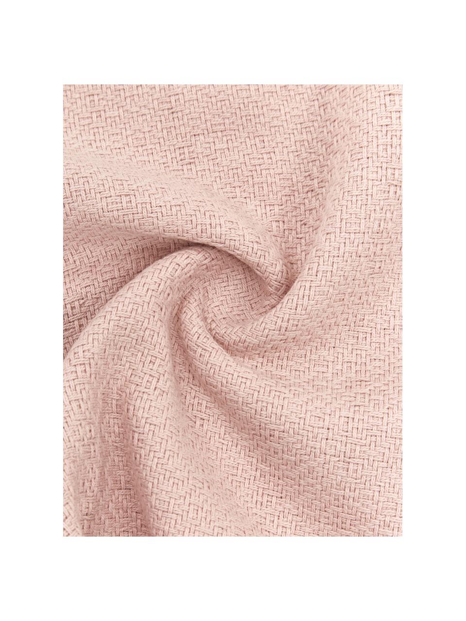 Federa arredo rosa con nappe decorative Lori, 100% cotone, Rosa, Larg. 40 x Lung. 40 cm