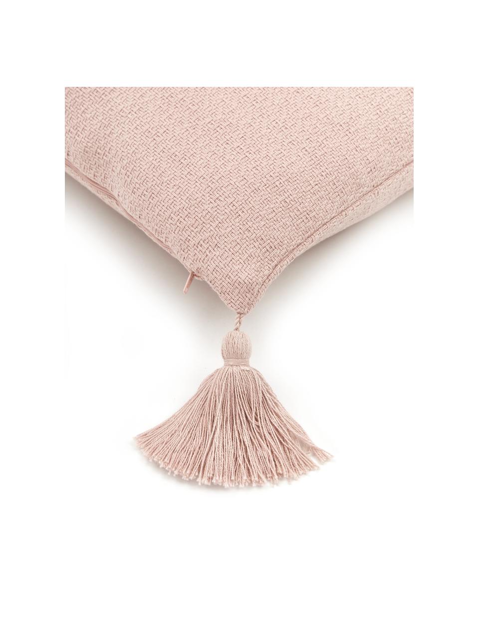 Federa arredo rosa con nappe decorative Lori, 100% cotone, Rosa, Larg. 40 x Lung. 40 cm