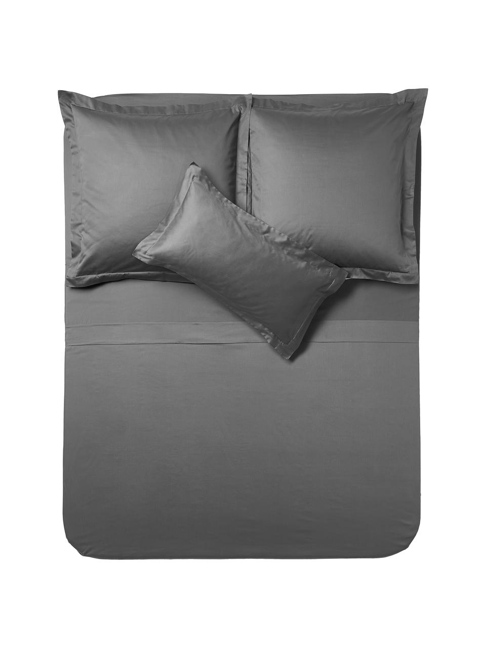 Baumwollsatin-Betttuch Premium, Webart: Satin Fadendichte 500 TC,, Anthrazit, B 240 x L 280 cm