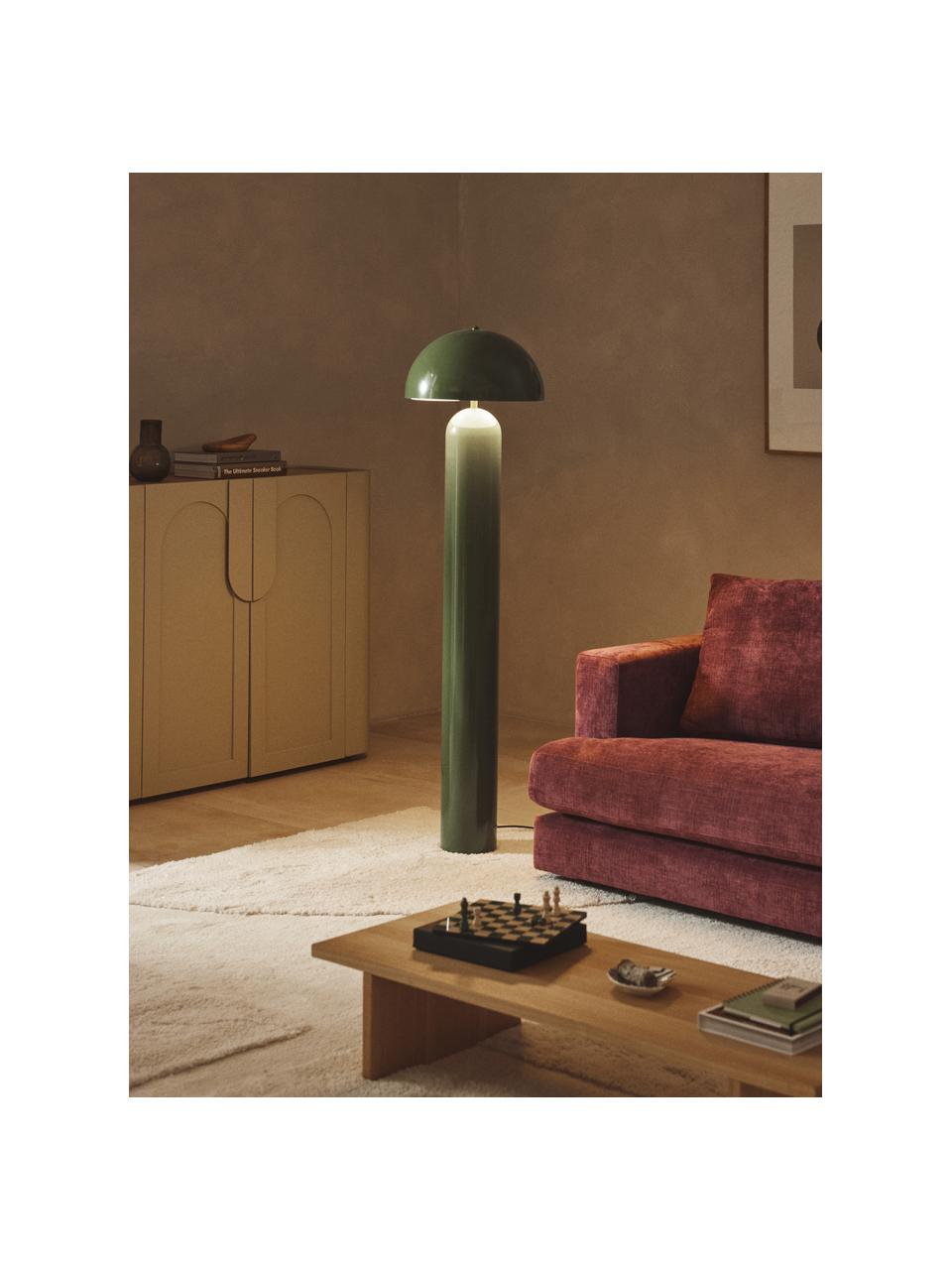 Retro-Stehlampe Walter, Grün, glänzend, H 149 cm