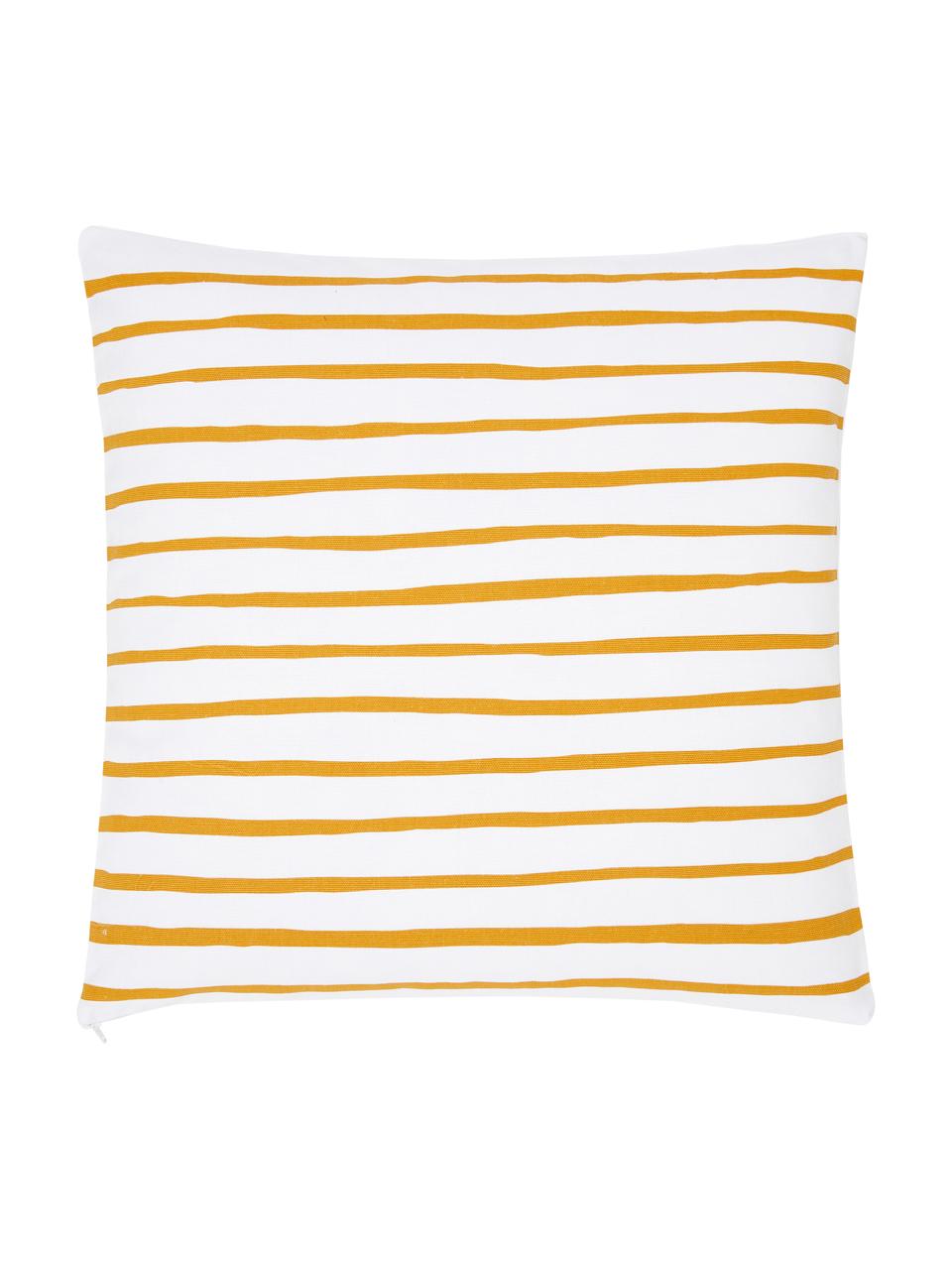 Housse de coussin 40x40 orange/blanc Ola, 100 % coton, Orange, blanc, larg. 40 x long. 40 cm