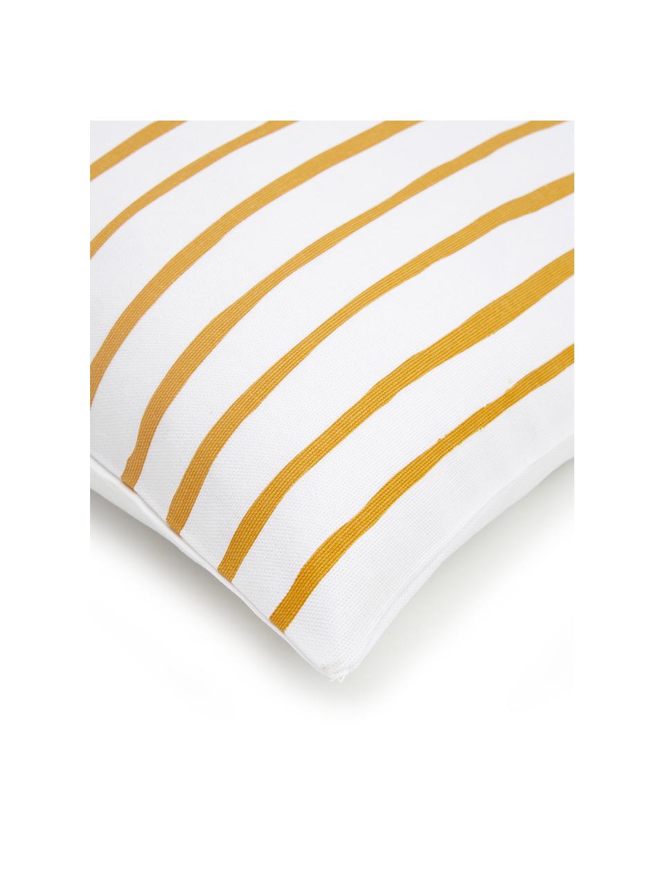 Federa arredo a righe color giallo/bianco Ola, 100% cotone, Arancione, bianco, Larg. 40 x Lung. 40 cm