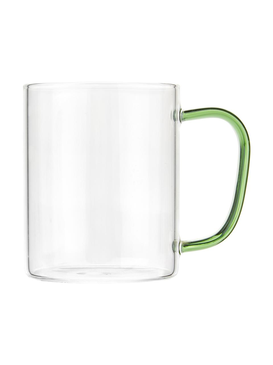 Tasse en verre avec poignées colorées, 6 élém., Multicolore