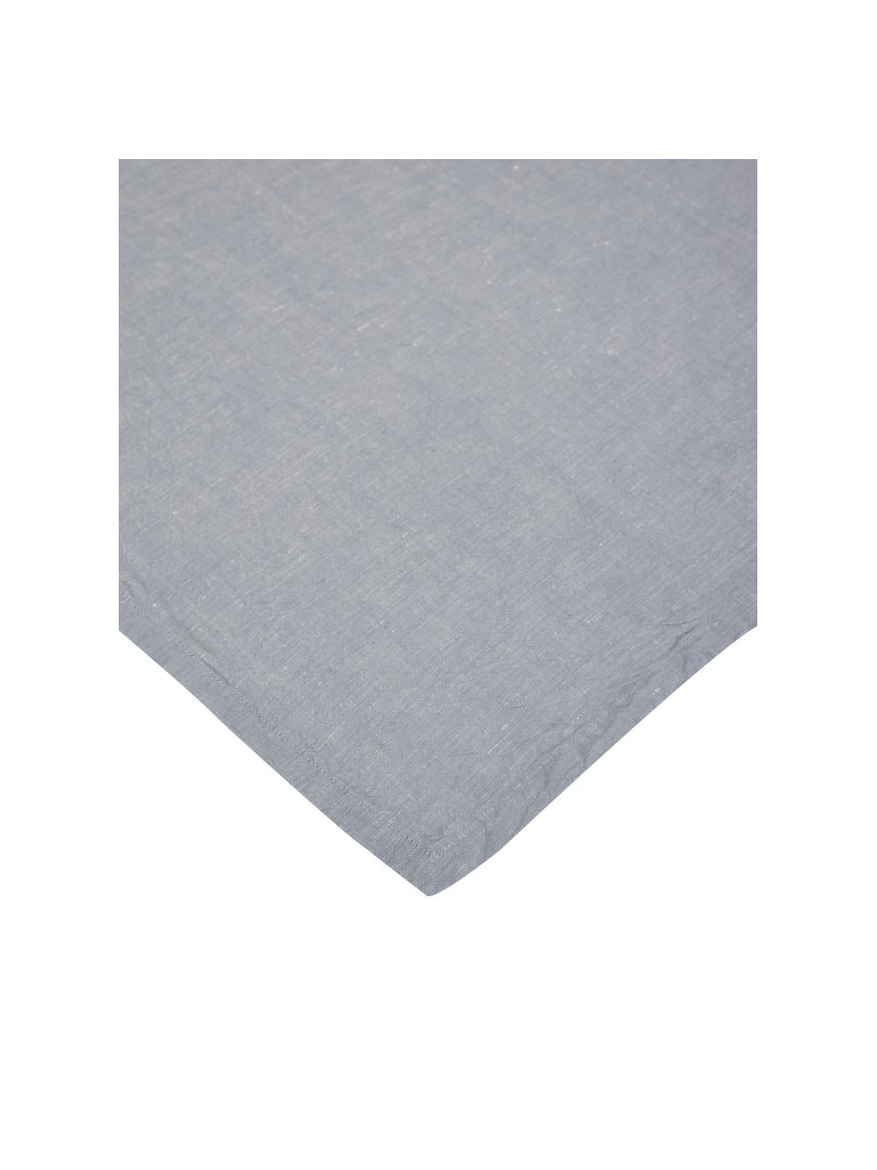 Tovaglia in cotone/lino azzurro Abinadi, 50% cotone, 50% lino, Azzurro, Per 6-10 persone (Larg. 170 x Lung. 250 cm)