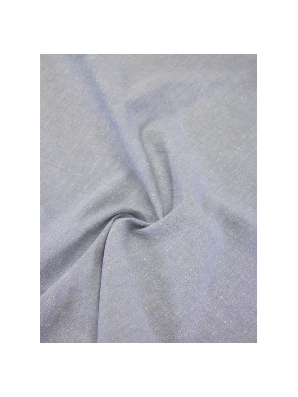 Nappe coton/lin bleu ciel Abinadi, 50 % coton, 50 % lin, Bleu ciel, Pour 6 à 10 pers. (larg. 170 x long. 250 cm)