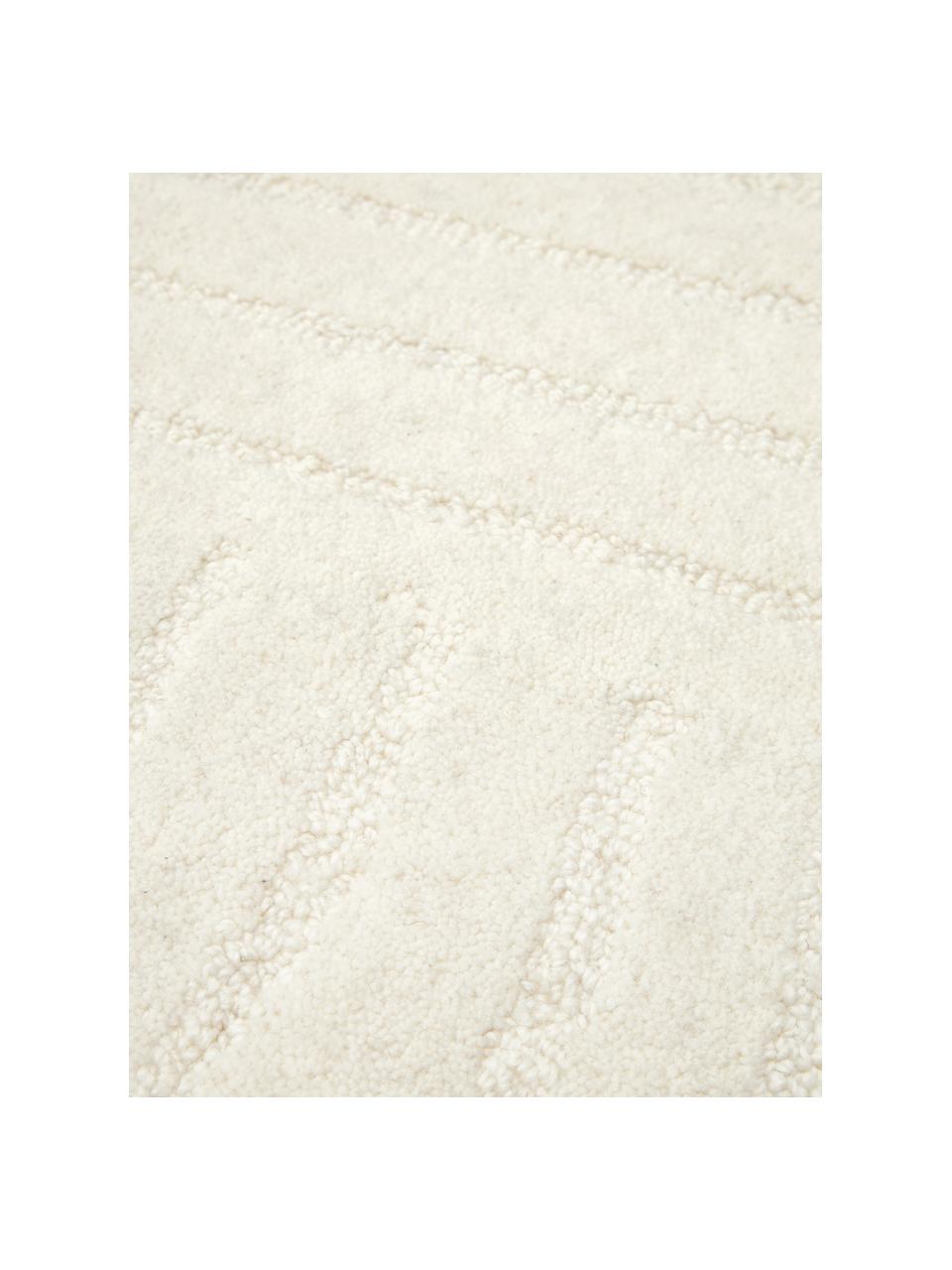 Tapis rond en laine tuftée main Mason, Blanc crème, Ø 120 cm (taille S)