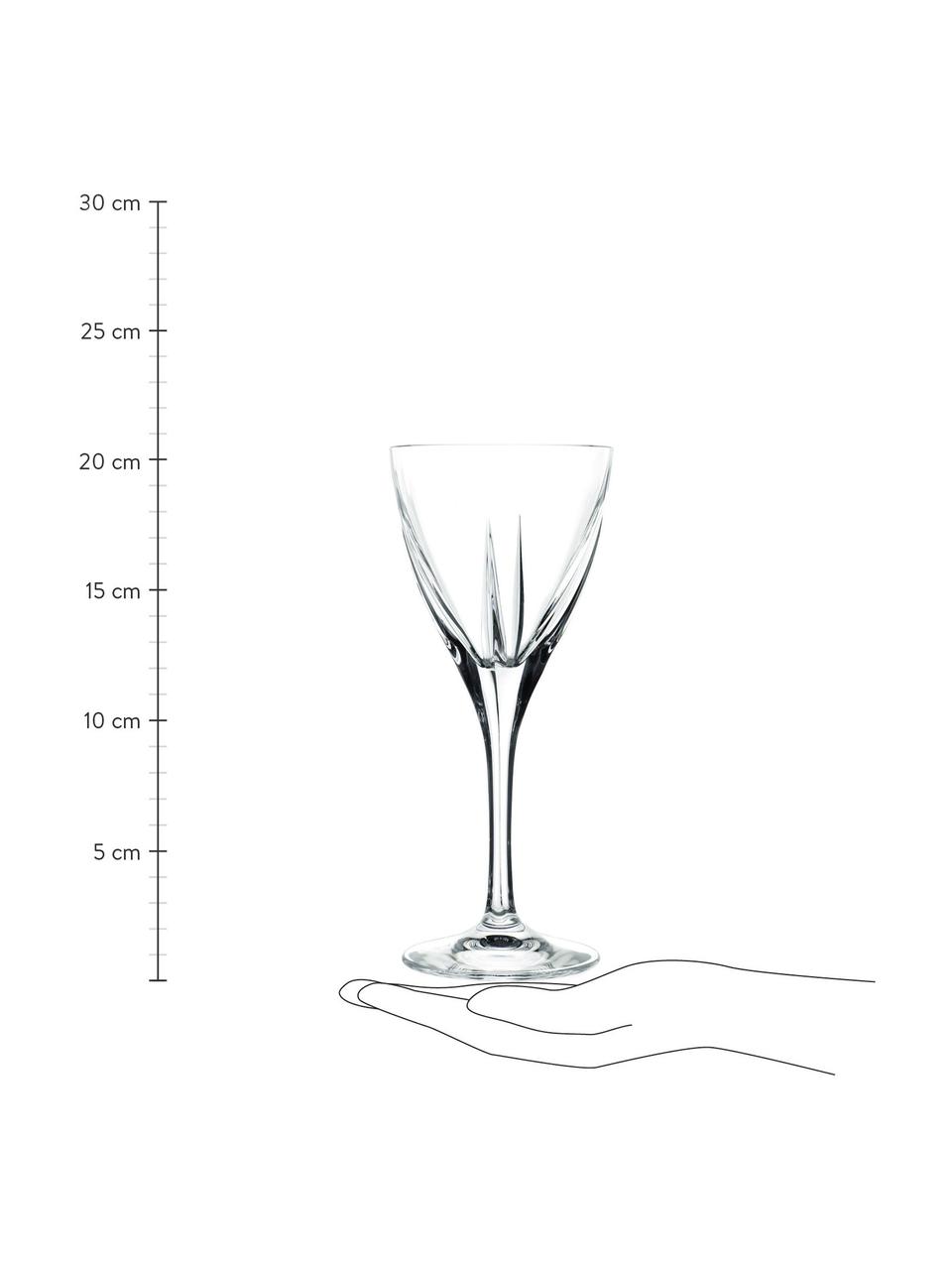 Sklenice na víno s reliéfem Fusion, 6 ks, Sklo, Transparentní, Ø 9 cm, V 21 cm, 250 ml