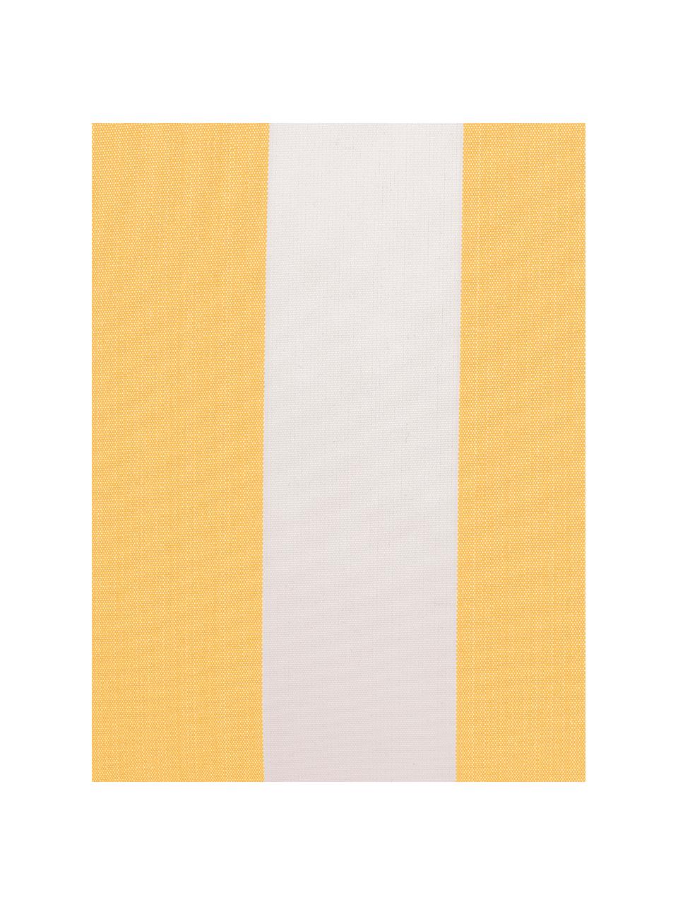 Gestreepte outdoor kussenhoes Santorin in wit/geel, 100% polypropyleen, Teflon® gecoat, Geel, wit, 40 x 40 cm