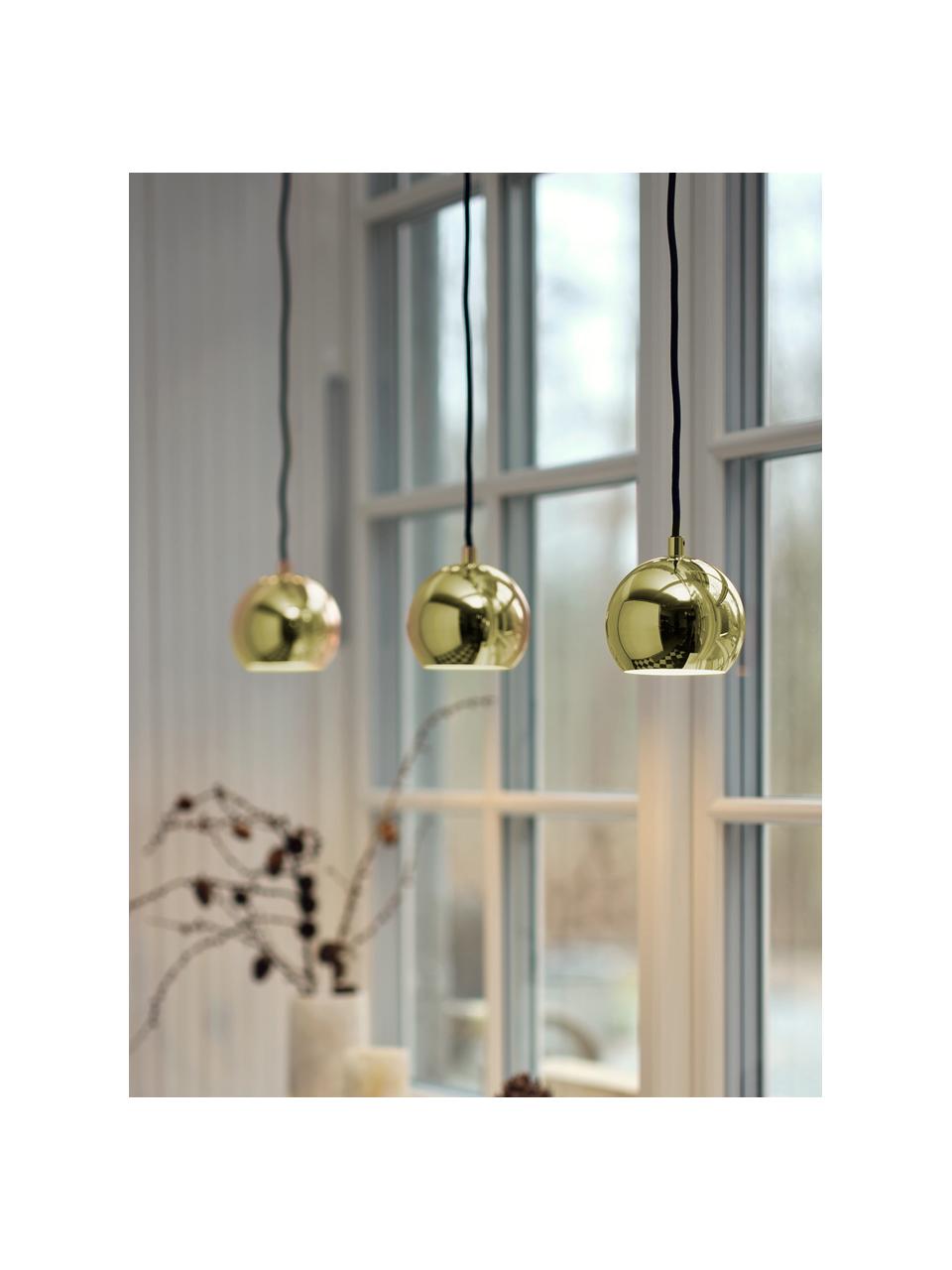 Kleine bolvormige hanglamp  Ball, Glanzend goudkleurig, Ø 18 x H 16 cm