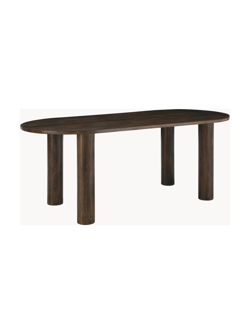 Table ovale en bois de manguier Grow, Manguier, laqué, Bois de manguier, laqué mat, larg. 200 x prof. 90 cm