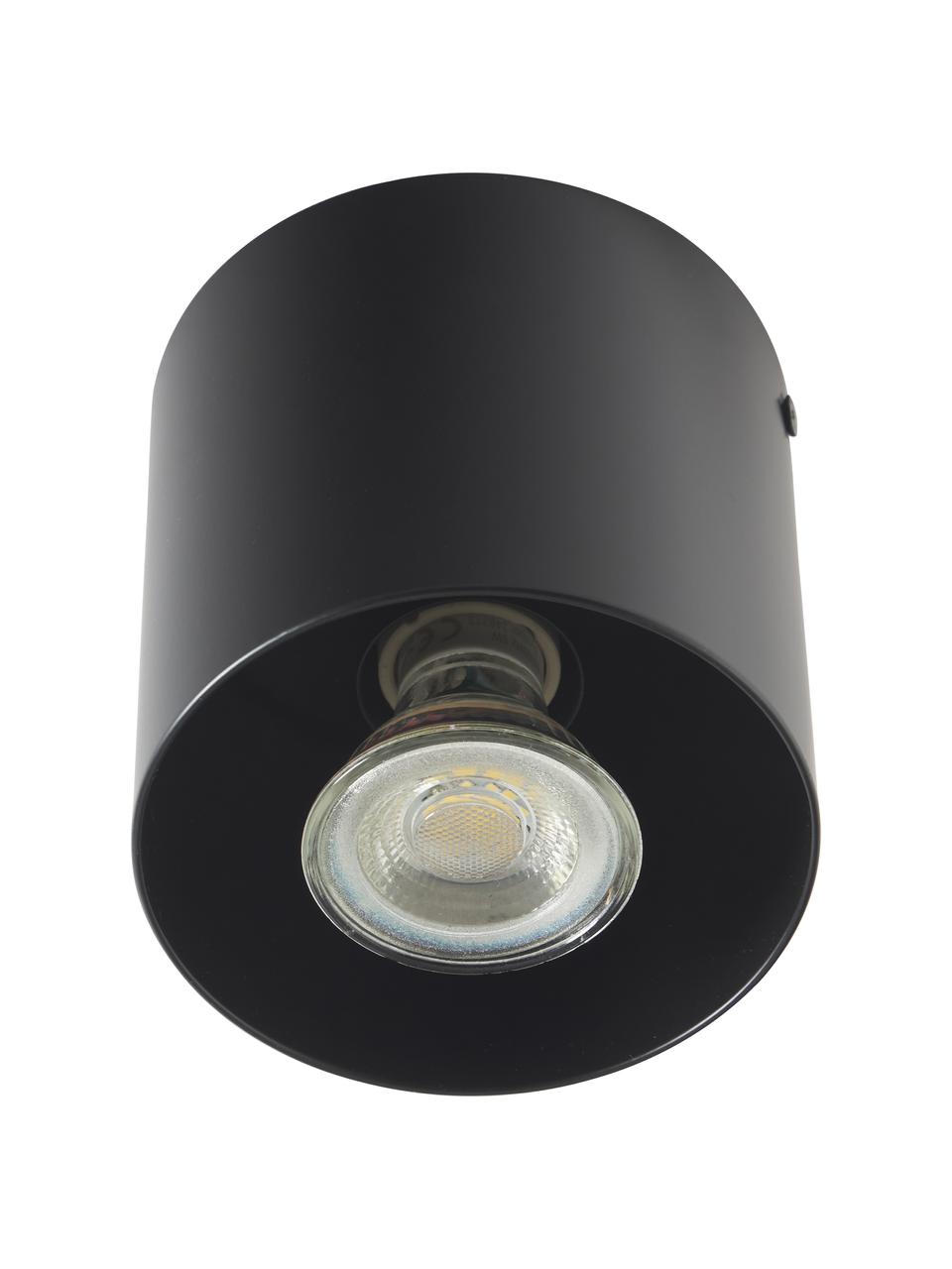 Spot/plafonnier Roda, Aluminium, enduit, Noir, mat, Ø 10 x haut. 10 cm