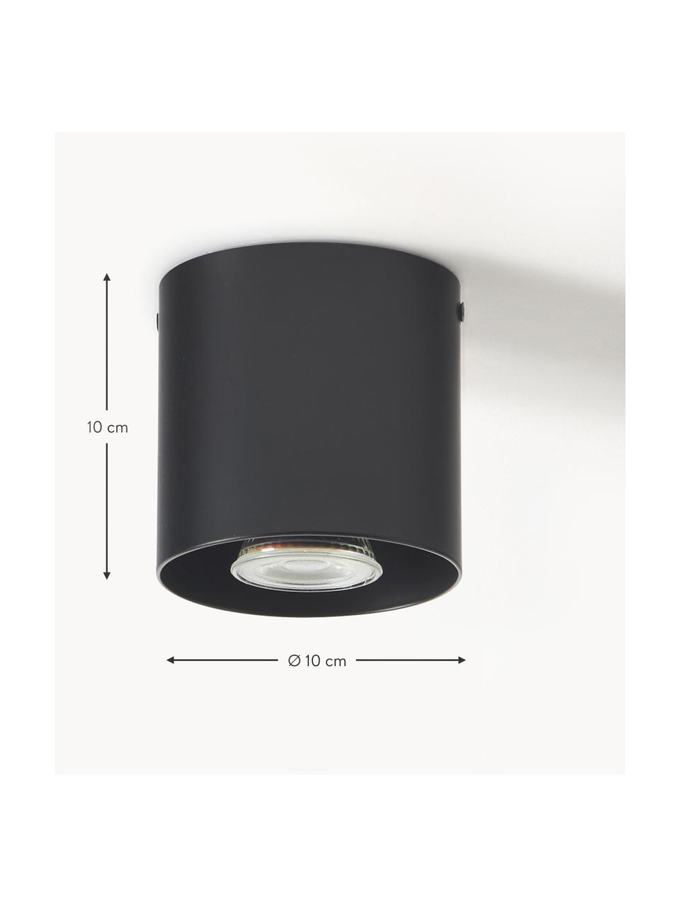 Stropná bodová lampa Roda, Kov s práškovým náterom, Čierna, Ø 10 x V 10 cm