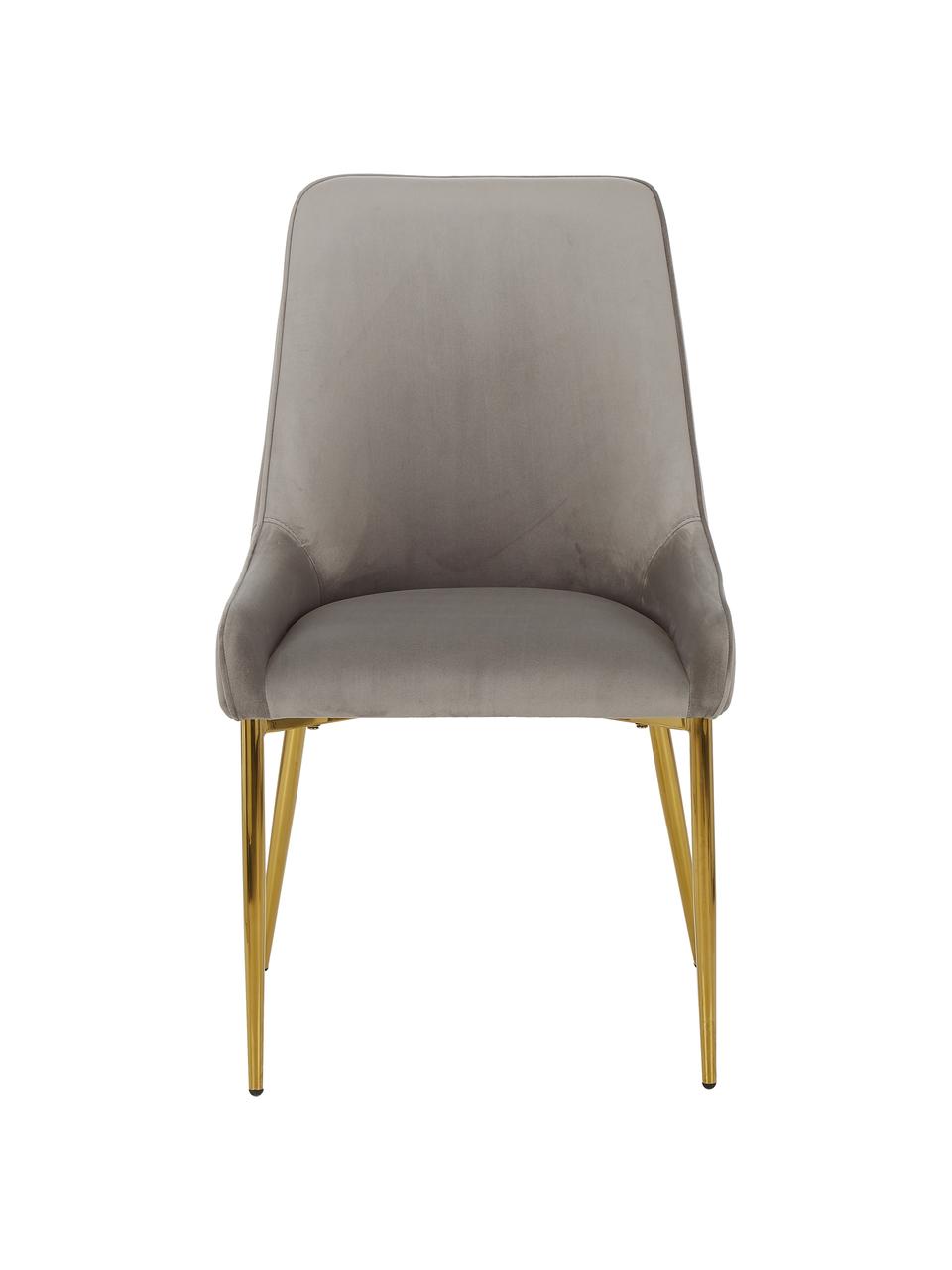 Chaise velours rembourré Ava, Velours taupe, larg. 53 x prof. 60 cm