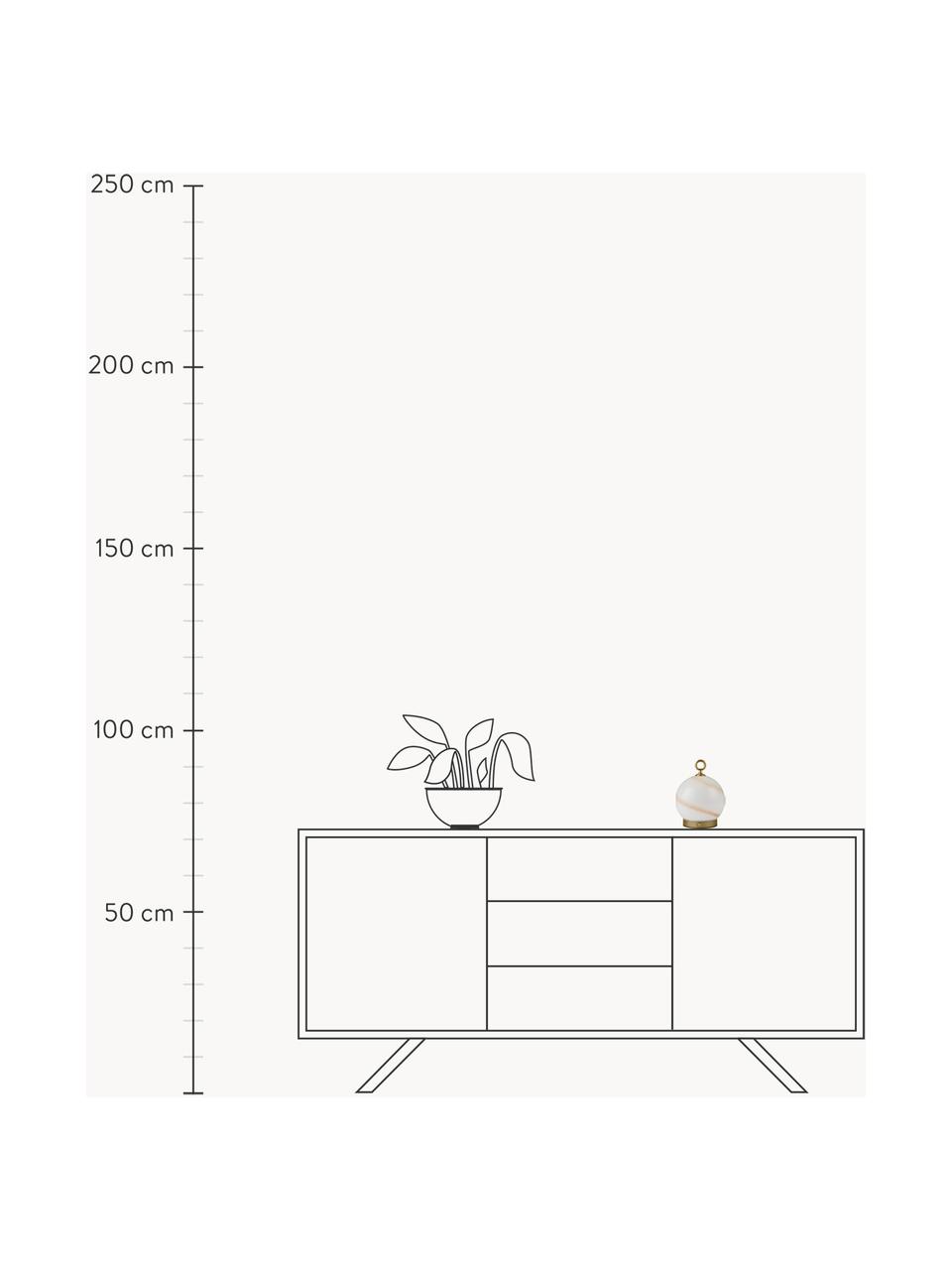 Lámpara de mesa LED soplada a mano Stockholm, regulable y portátil, Pantalla: vidrio, Blanco Off White, marrón claro, Ø 15 x Al 19 cm