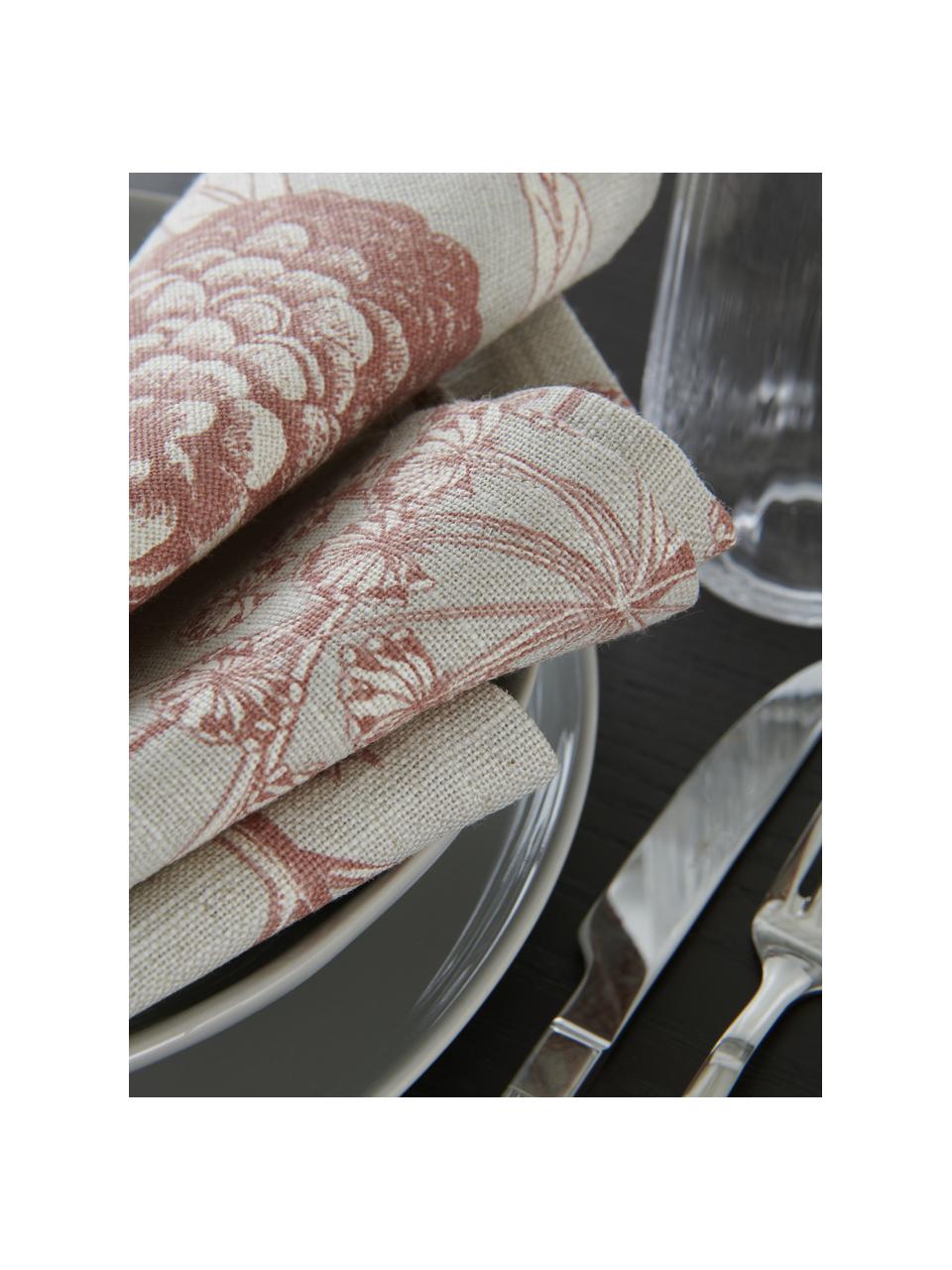 Serviette de table textile Freya, 2 pièces, Beige, rouge