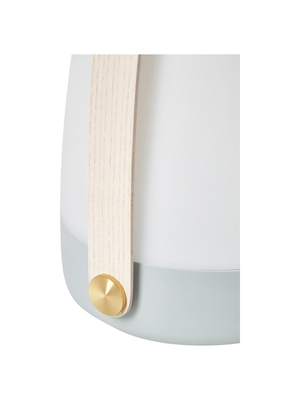 Lámpara de mesa regulable para exterior Lite-up Play, portátil, Pantalla: plástico, Estructura: madera, silicona, Asa: madera, Cable: plástico, Azul, blanco, beige, Ø 20 x Al 26 cm