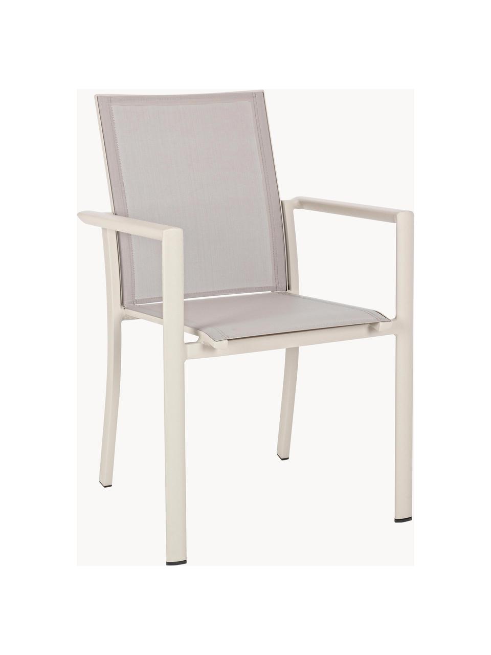 Záhradná stolička s opierkami Konnor, Sivá, svetlobéžová, Š 56 x H 60 cm