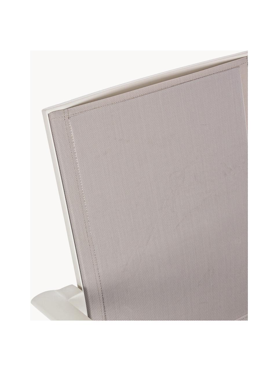 Tuinfauteuil Konnor, Bekleding: textiel, Frame: gepoedercoat aluminium, Grijs, lichtbeige, B 56 x D 60 cm