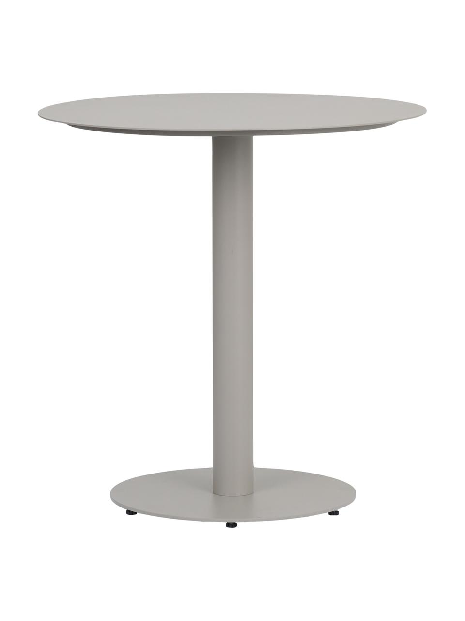 Tavolo da giardino in metallo Troy, Metallo rivestito, Grigio chiaro, Ø 70 x Alt. 72 cm