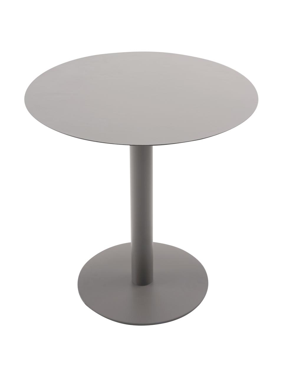 Mesa para exterior de metal Troy, Metal recubierto, Gris claro, Ø 70 x Al 72 cm