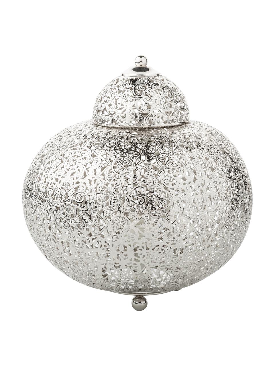 Nachtlampje Marocco in zilverkleur, Nikkel, Nikkelkleurig, Ø 26 x H 26 cm