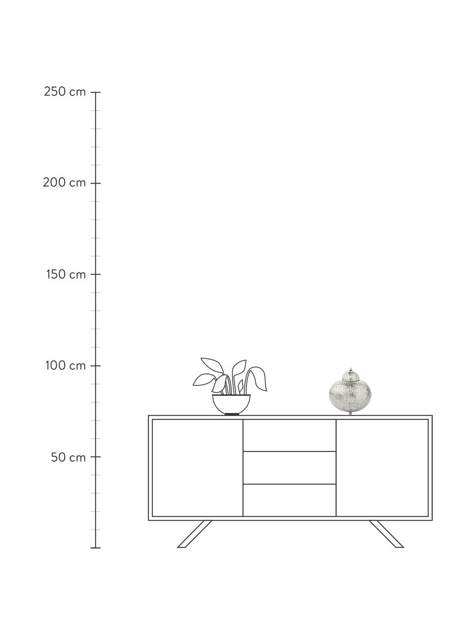 Lámpara de mesa pequeña Marocco, Lámpara: níquel, Plata, Ø 26 x Al 26 cm