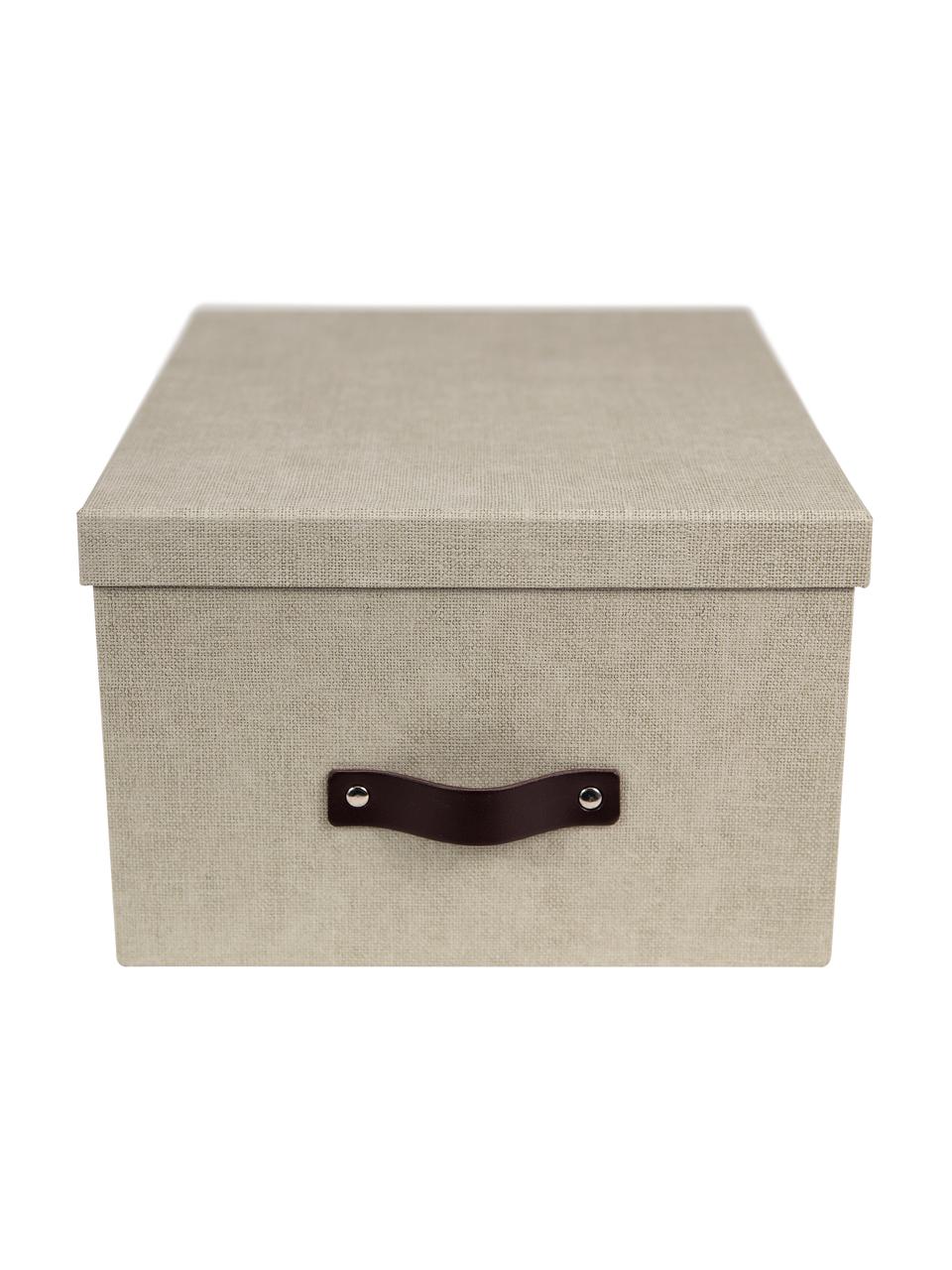 Scatola Gustav II 2 pz, Scatola: tela, cartone rigido (100, Beige, Larg. 23 x Alt. 15 cm