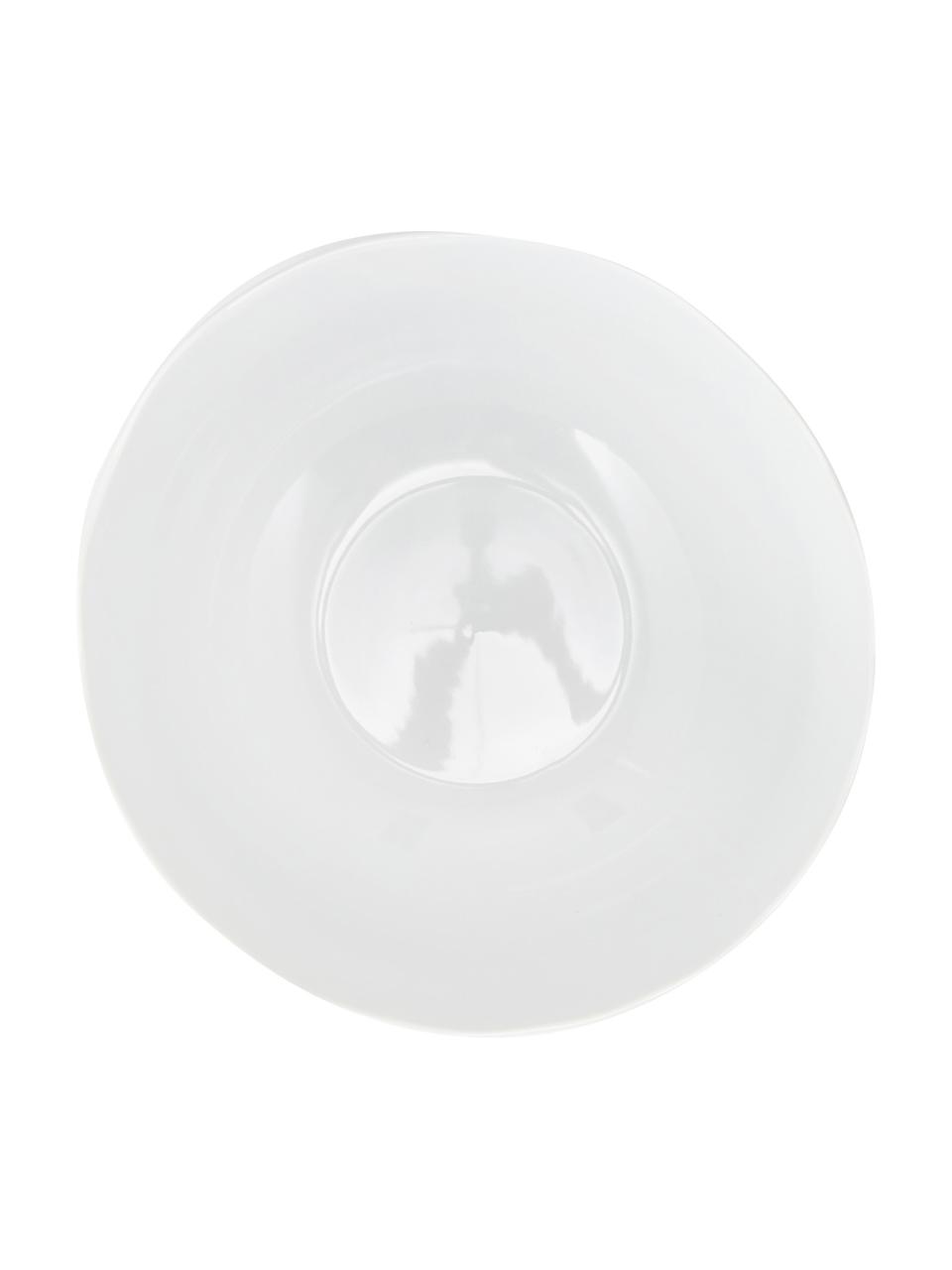 Ciotola centrotavola con superficie irregolare Porcelino, Porcellana, volutamente irregolare, Bianco, Ø 24 x Alt. 10 cm