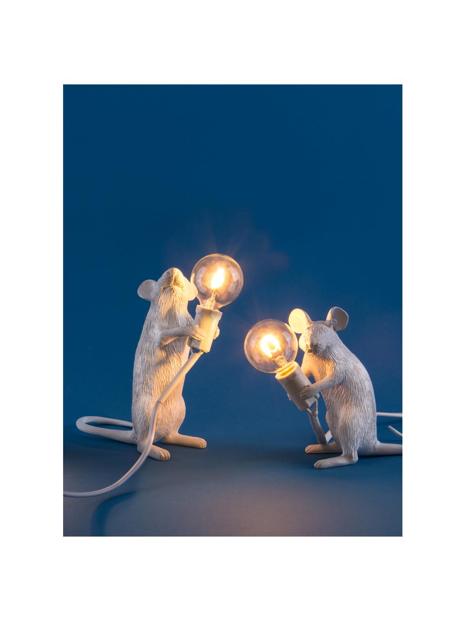 Malá designová stolní lampa Mouse, Bílá