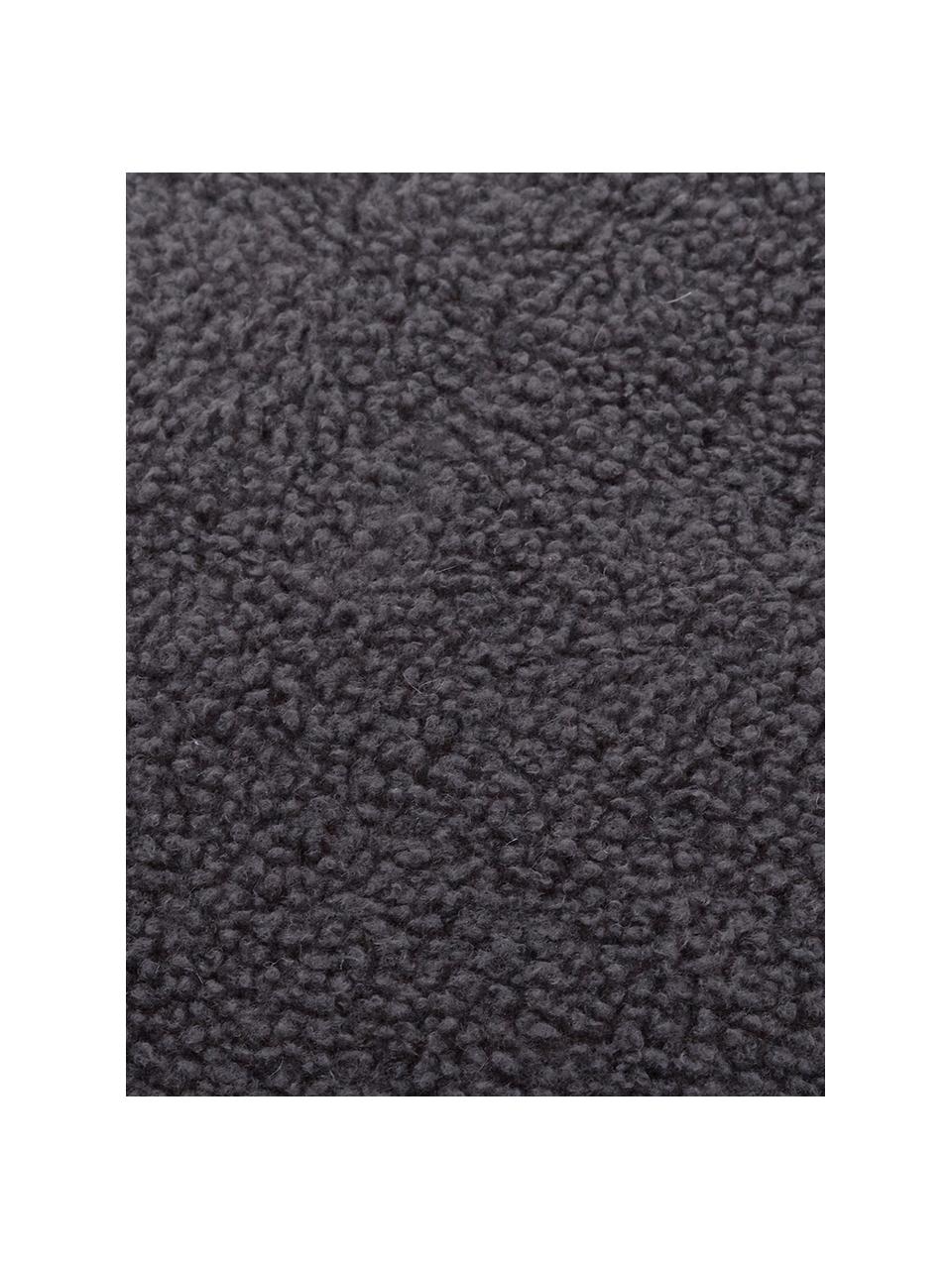 Funda de cojín de borreguillo Mille, 100% poliéster (borreguillo), Gris oscuro, An 45 x L 45 cm