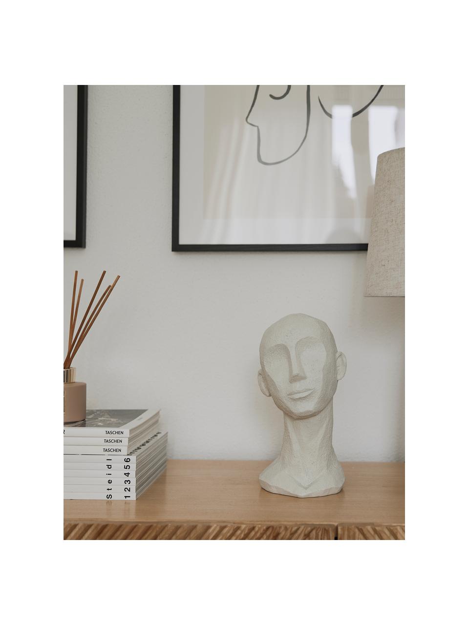 Oggetto decorativo Head, Poliresina, Bianco latteo, Larg. 18 x Alt. 28 cm