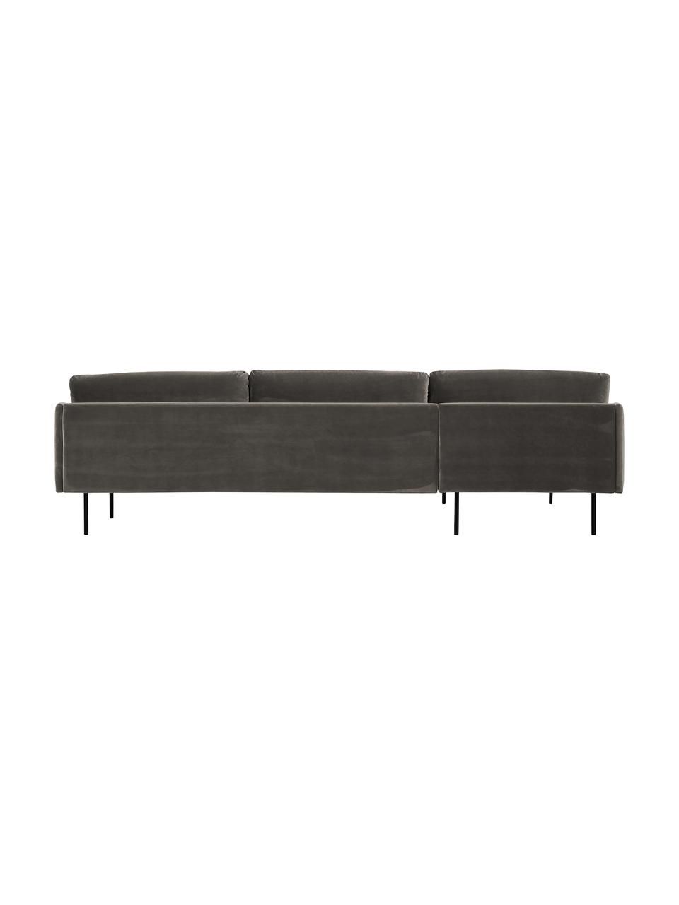 Sametová rohová pohovka Moby, Taupe, Š 280 cm, H 160 cm, levé rohové provedení