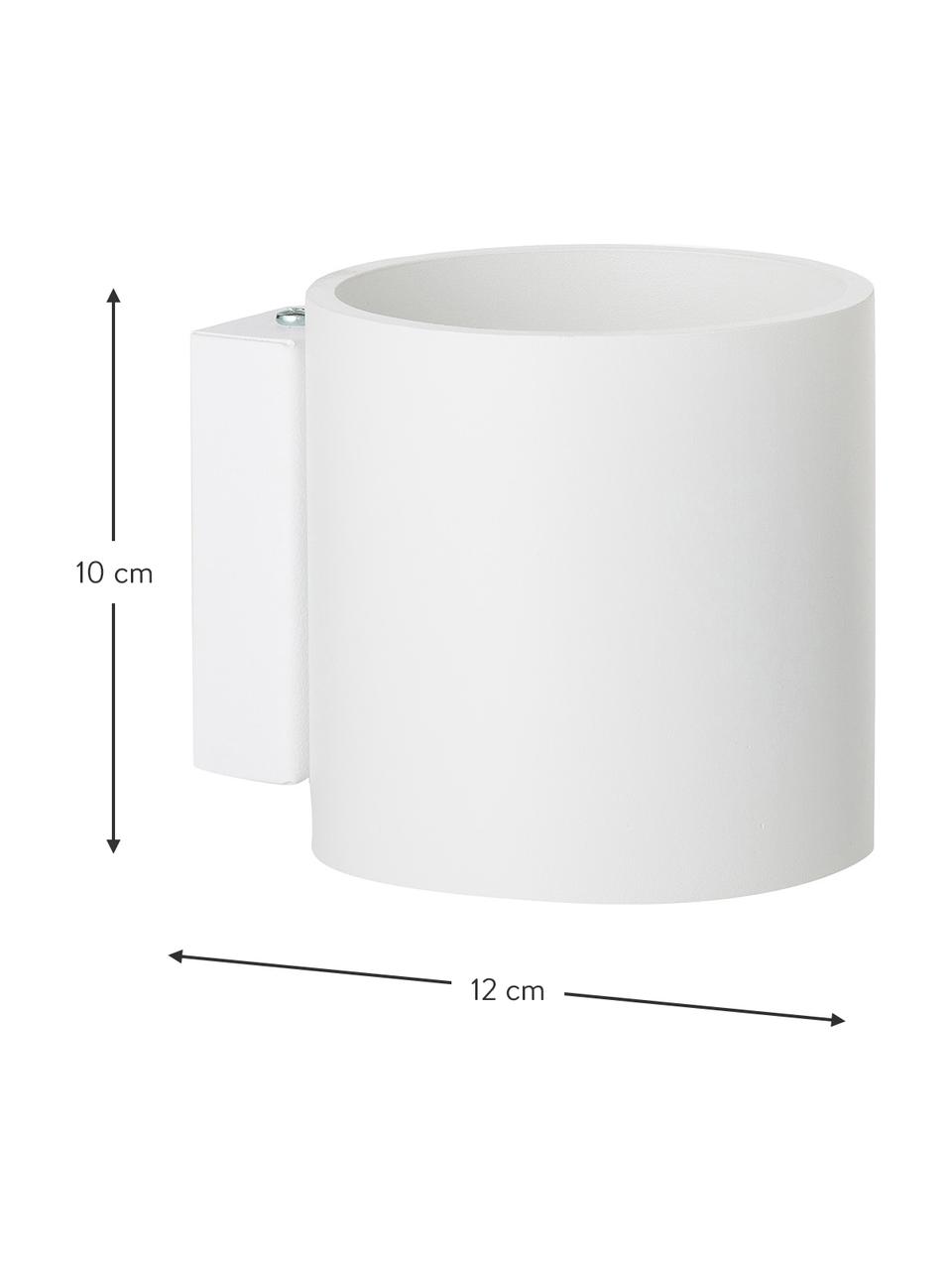 Kleine Wandleuchte Roda in Weiß, Lampenschirm: Aluminium, pulverbeschich, Weiß, 10 x 10 cm
