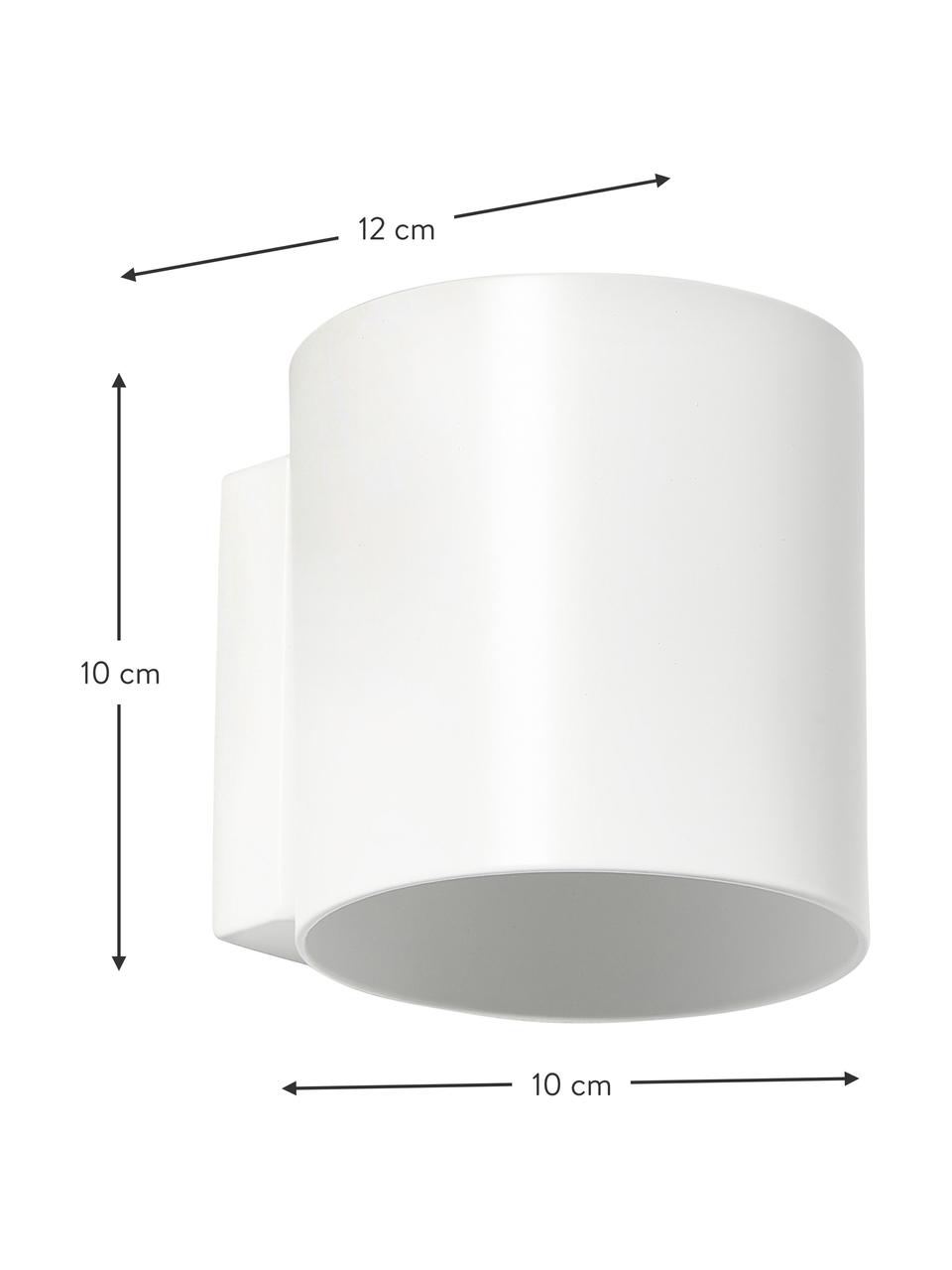 Applique piccola Roda, Paralume: alluminio verniciato a po, Bianco, opaco, Larg. 10 x Alt. 10 cm