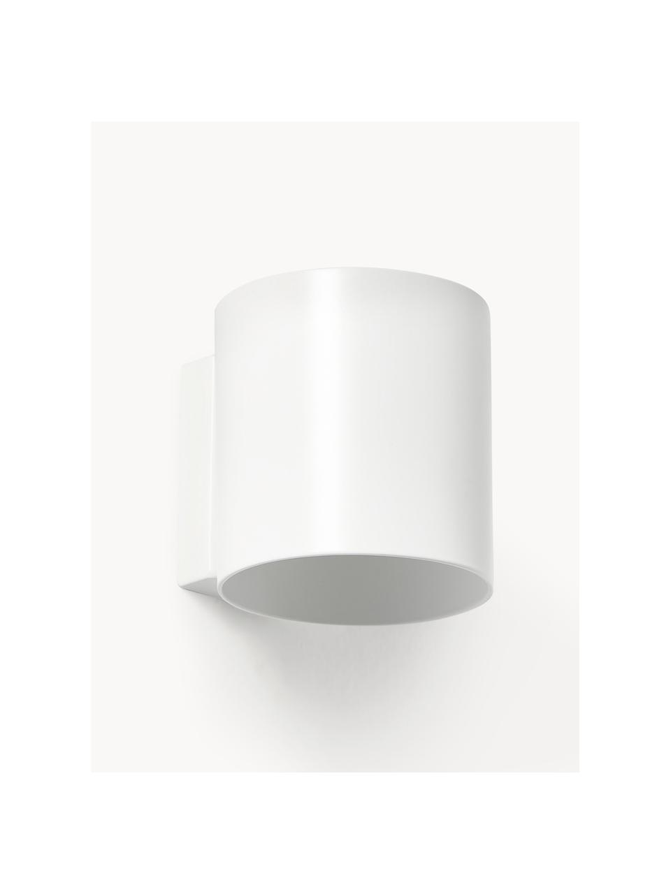 Kleine wandlamp Roda, Gepoedercoat ijzer, Wit, B 10 x H 10 cm