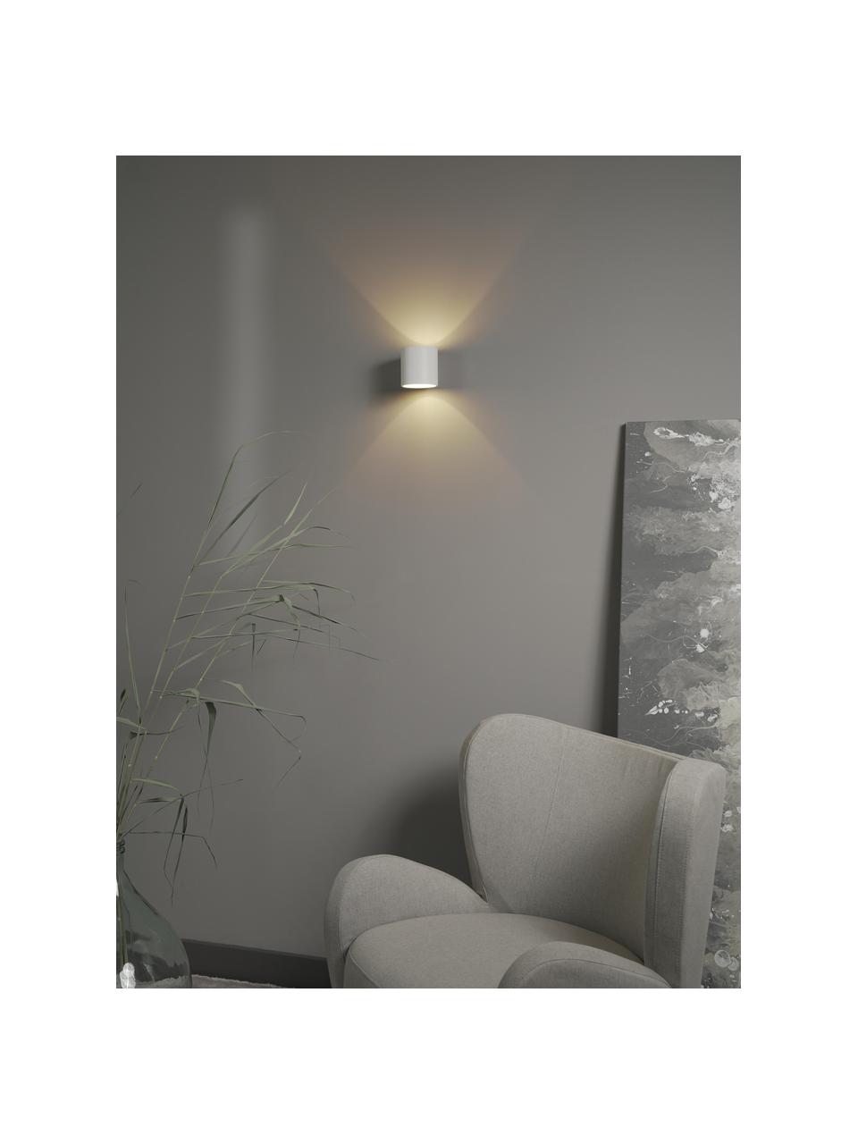 Kleine wandlamp Roda, Gepoedercoat ijzer, Wit, B 10 x H 10 cm