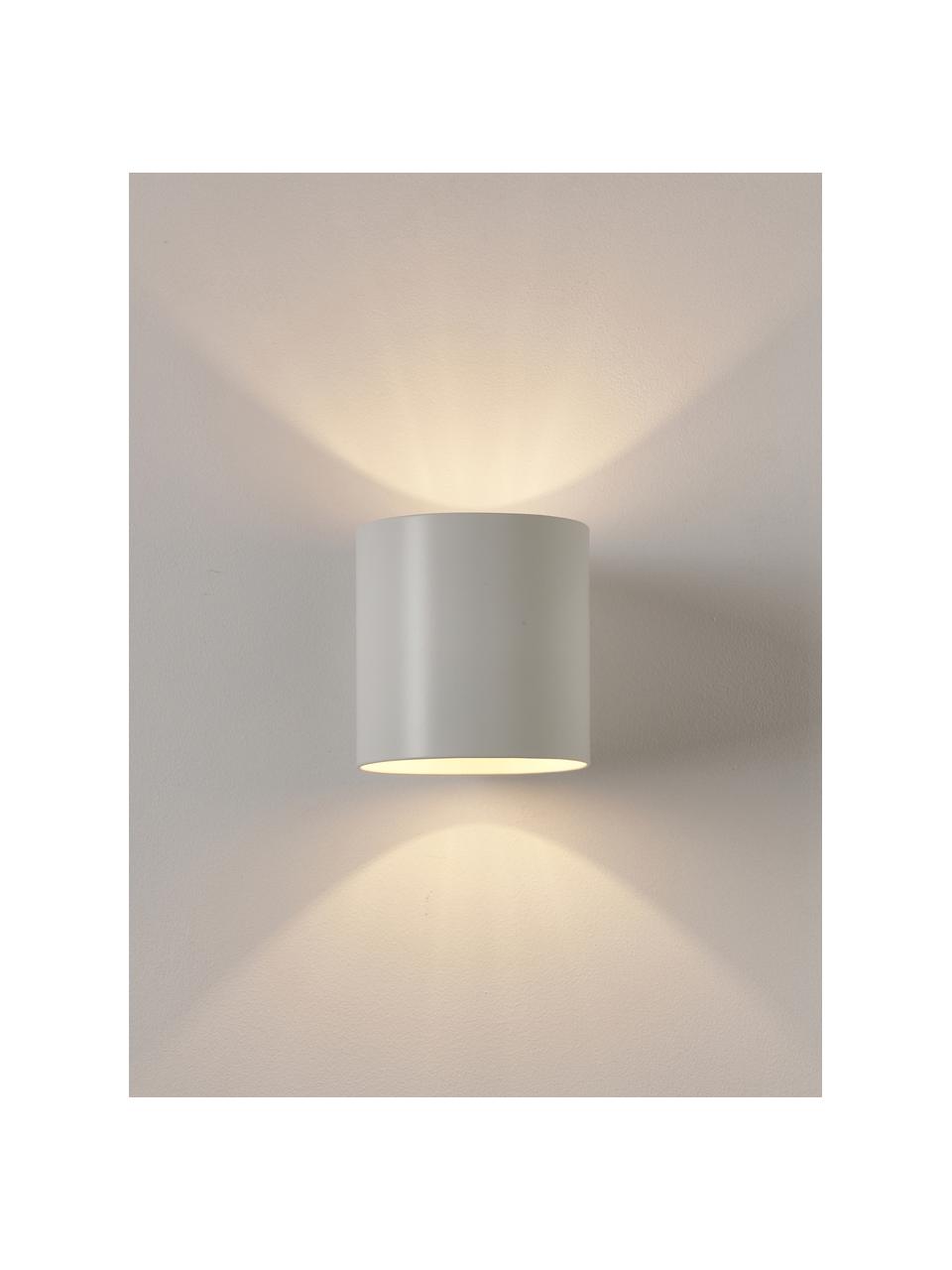 Kleine wandlamp Roda, Gepoedercoat ijzer, Wit, B 10 x H 10 cm